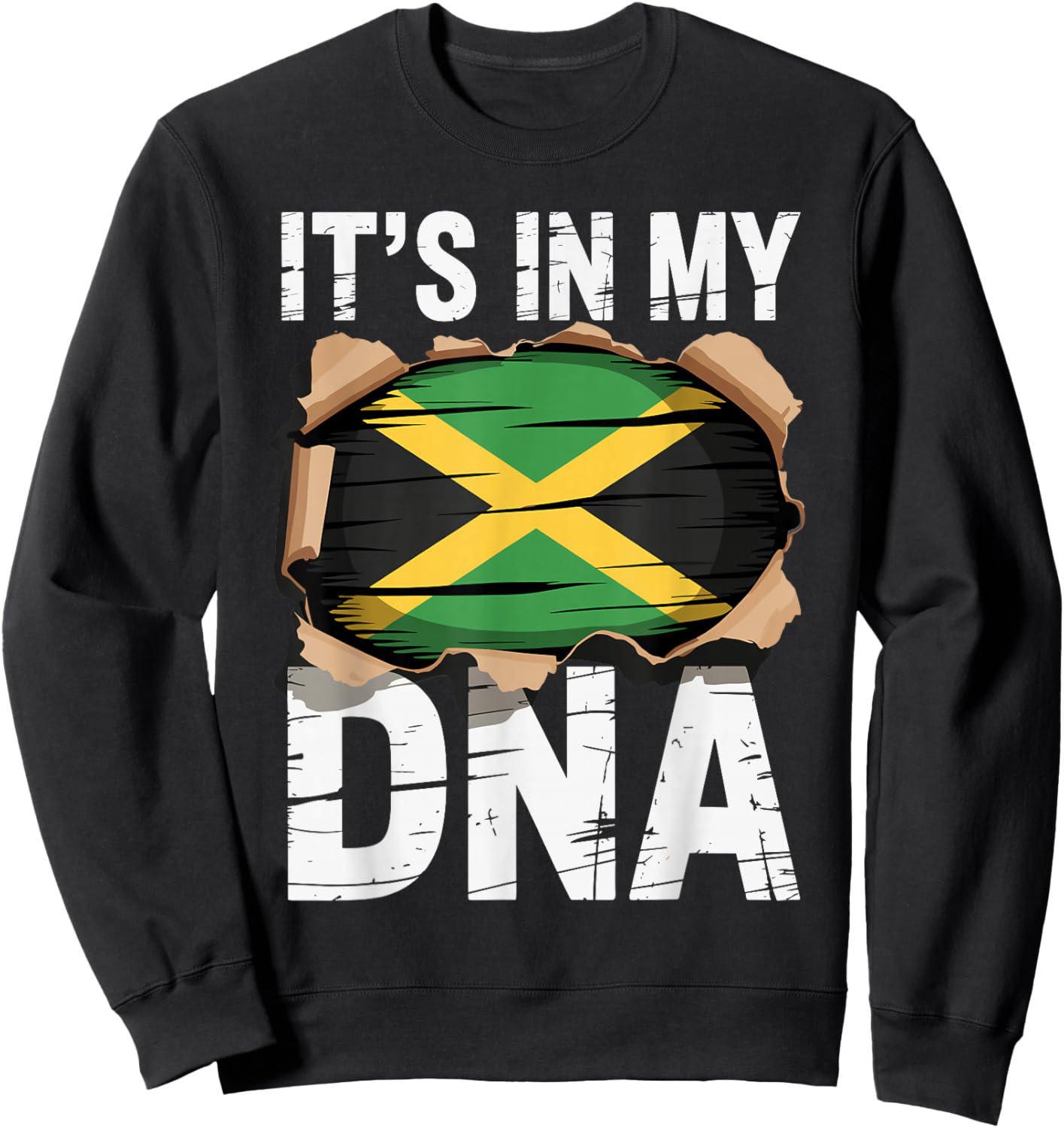 It's in My DNA Jamaican Flag Identity Jamaica Sweatshirt - Sweatshirt | Black
