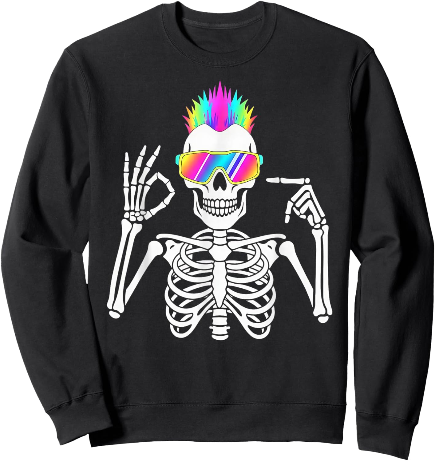 67 Skeleton Gen Alpha Funny Six Seven Halloween Meme Sweatshirt - Sweatshirt | Black