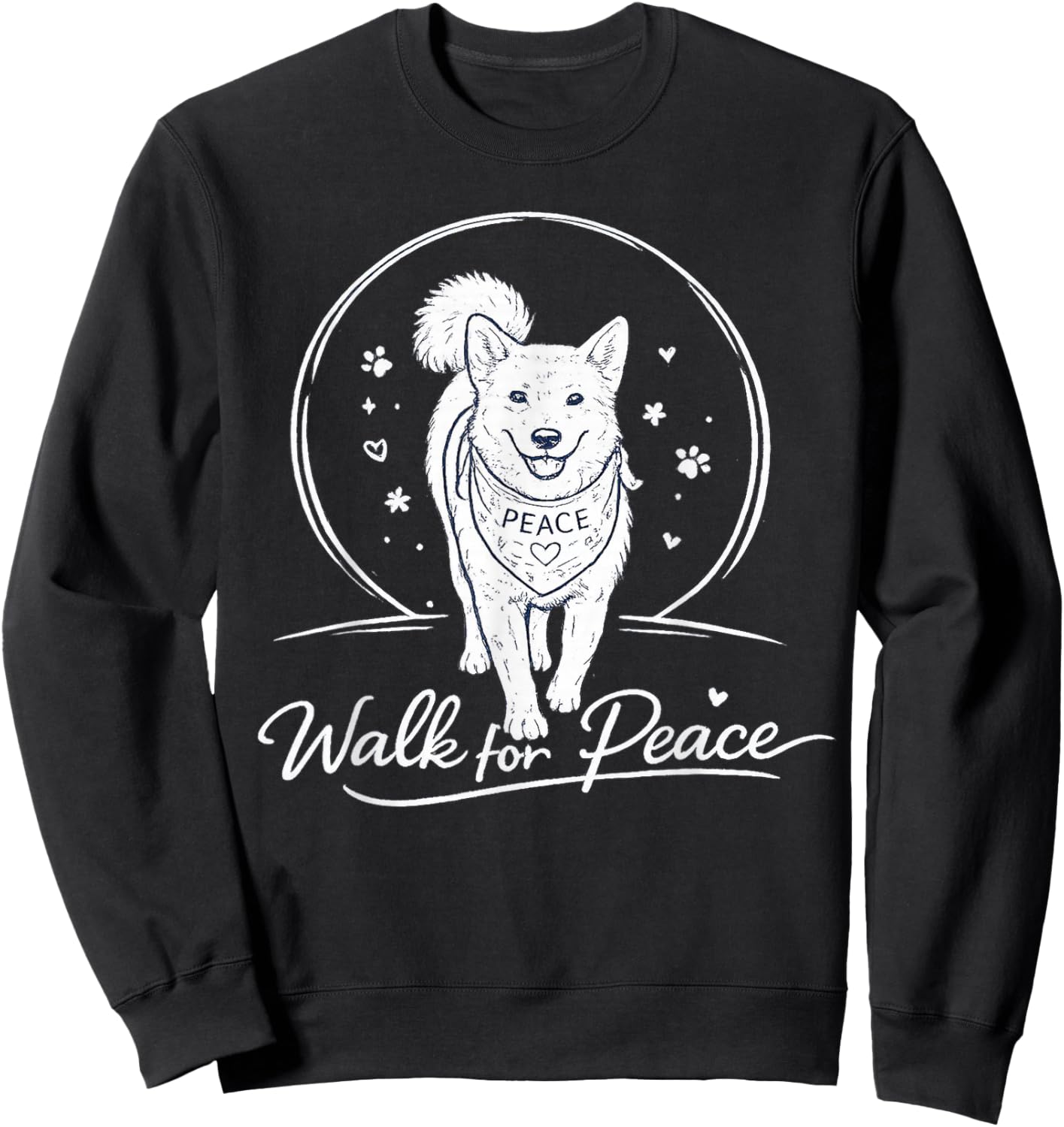 Peaceful Aloka Dog Walk for Peaceful Monks Spreading Sweatshirt - Sweatshirt | Black