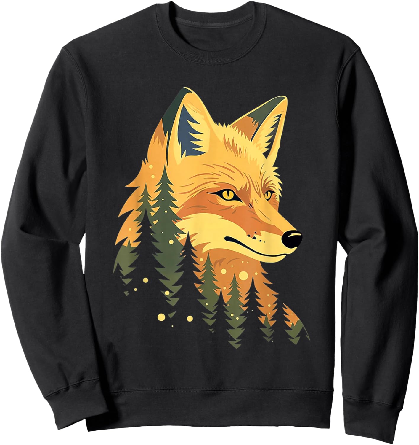 Fox Forest Nature Lover Mountains Hiking Animal Lovers Sweatshirt - Sweatshirt | Black