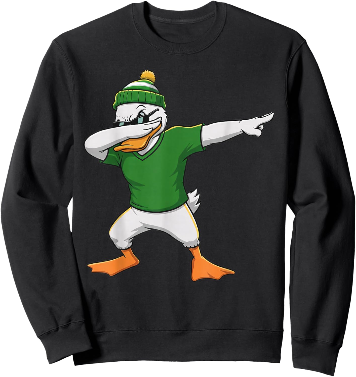Dabbing Duck Graphic Women Boys Girls Kids Sweatshirt - Sweatshirt | Black
