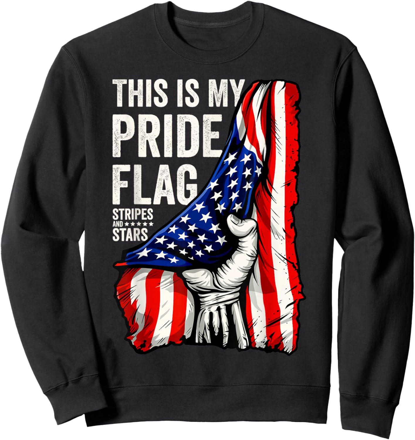 This is My Pride Flag - Retro USA American 4th of July Sweatshirt - Sweatshirt | Black