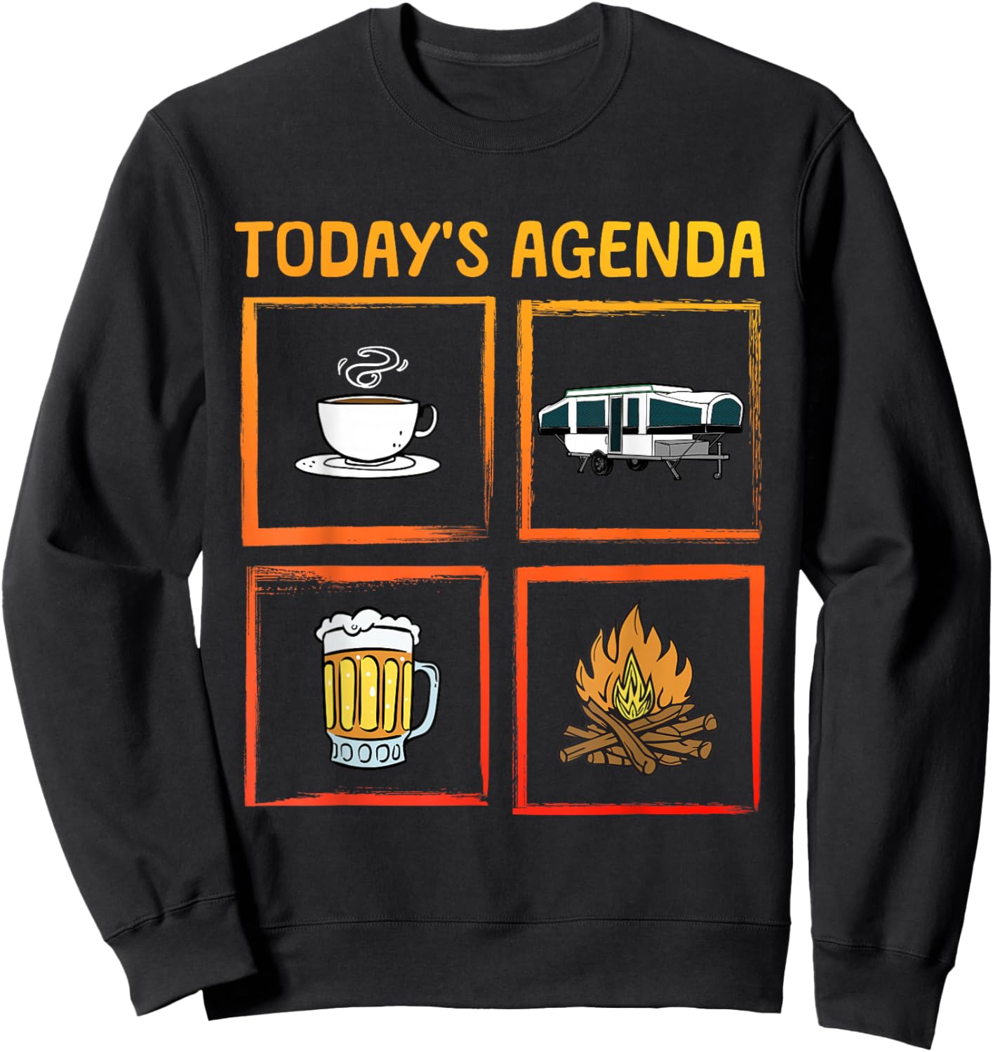 Cool Pop Up Camper Art Women Caravan Popup Camper Sweatshirt - Sweatshirt | Black