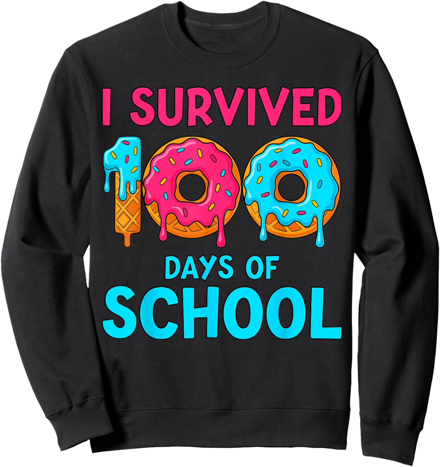 Boys 100 Days of School Shirt Drip 100th Day of School Boys Sweatshirt - Sweatshirt | Black