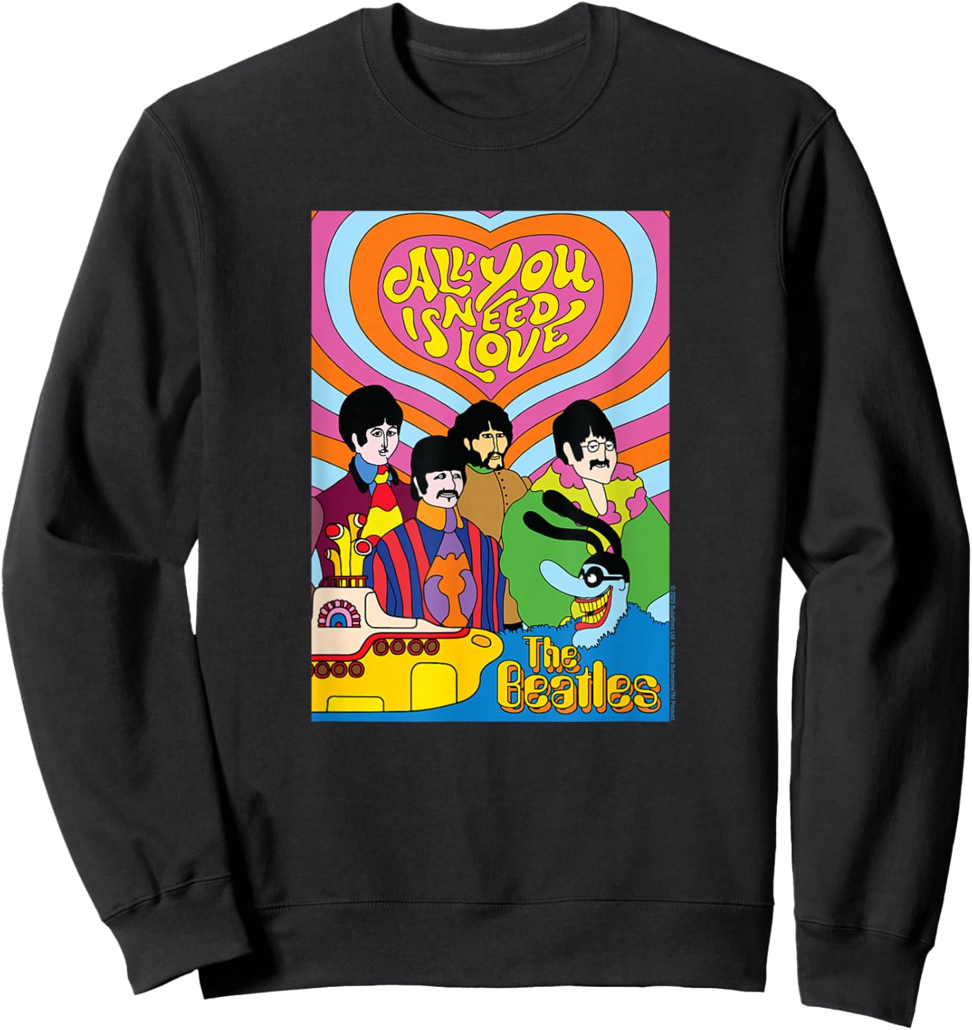 The Beatles - Yellow Submarine - All You Need is Love Sweatshirt - Sweatshirt | Black