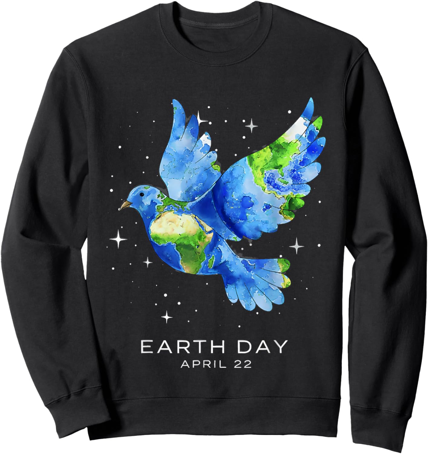 Earth Day 2026 Dove Art Sweatshirt - Sweatshirt | Black
