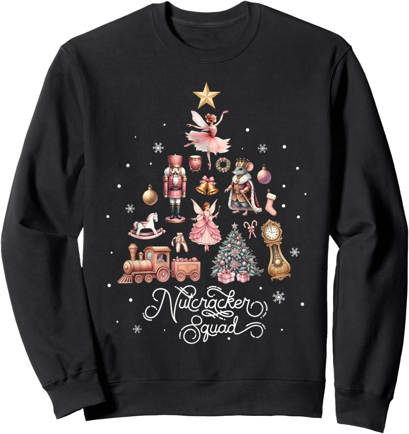 Christmas Nutcracker Squad Ballet Dance Women Kids Girls Sweatshirt - Sweatshirt | Black
