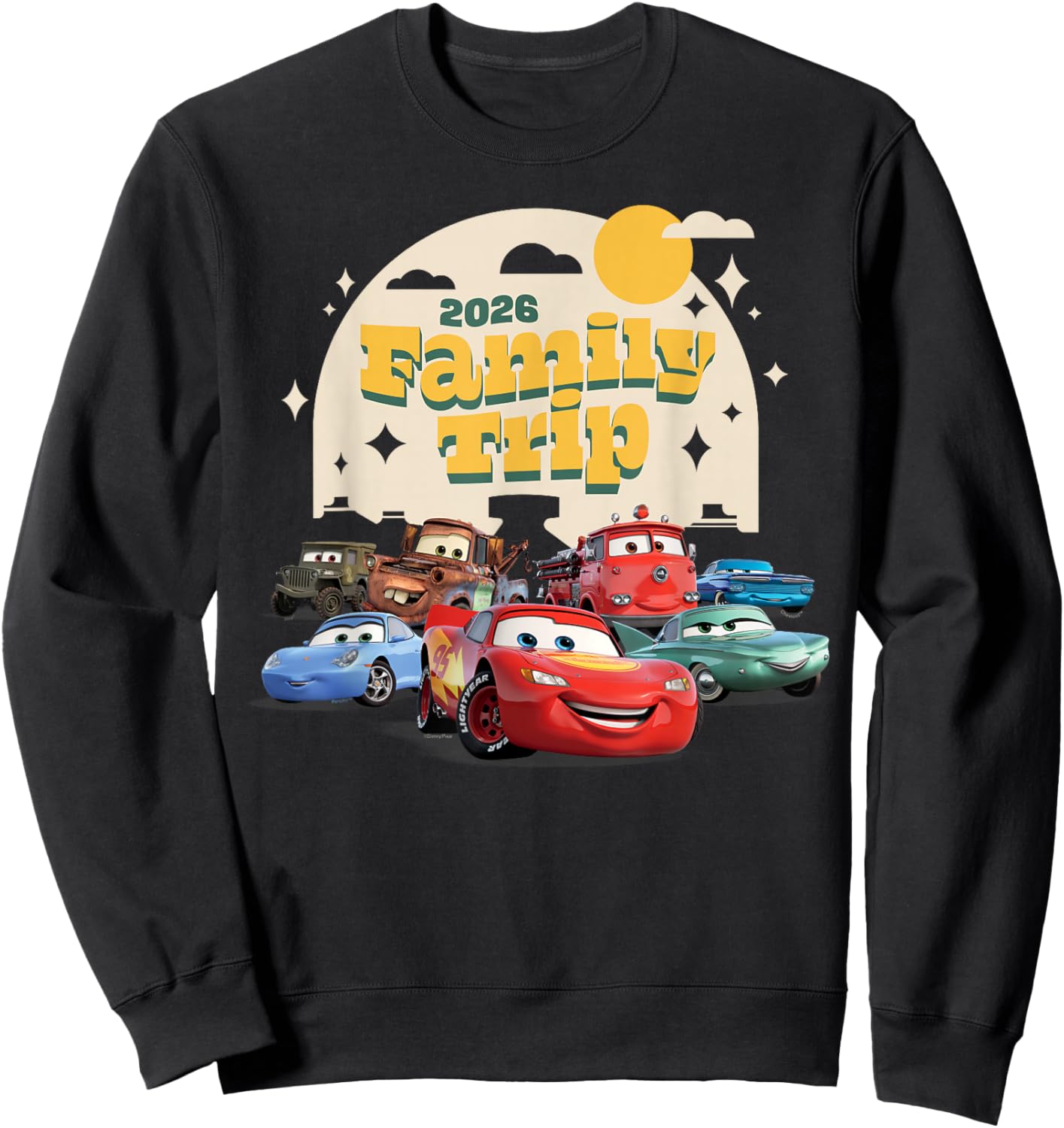 Disney and Pixar's Cars 2026 Family Trip Matching Vacation Sweatshirt - Sweatshirt | Black