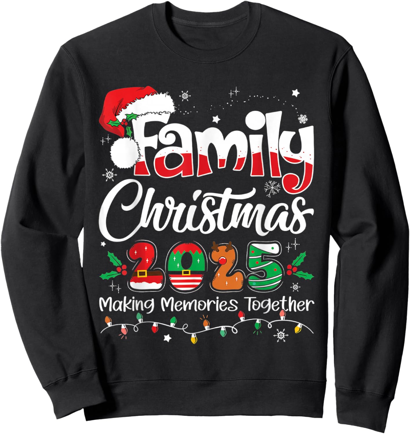 Family Christmas 2025 Matching Family Christmas Xmas Sweatshirt - Sweatshirt | Black