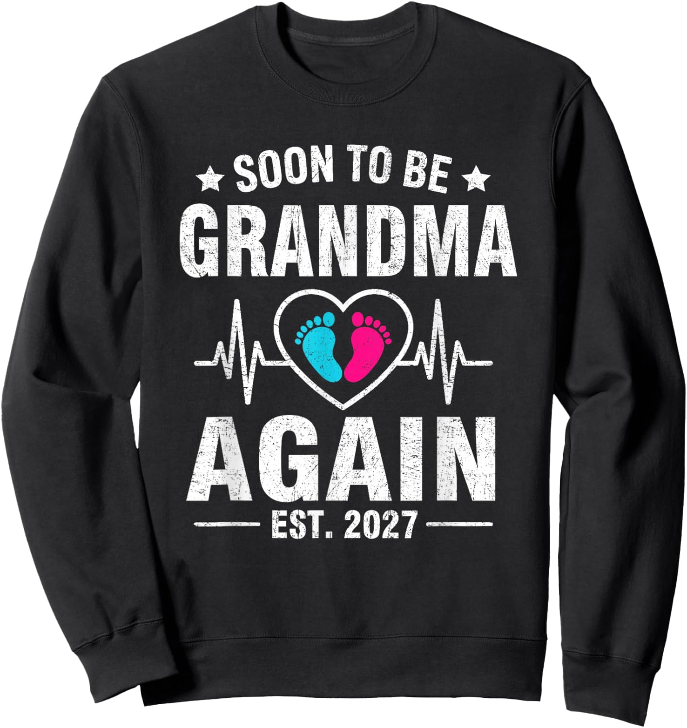 Soon to Be Grandma Again Est. 2027 Pegnancy Announcement Sweatshirt - Sweatshirt | Black