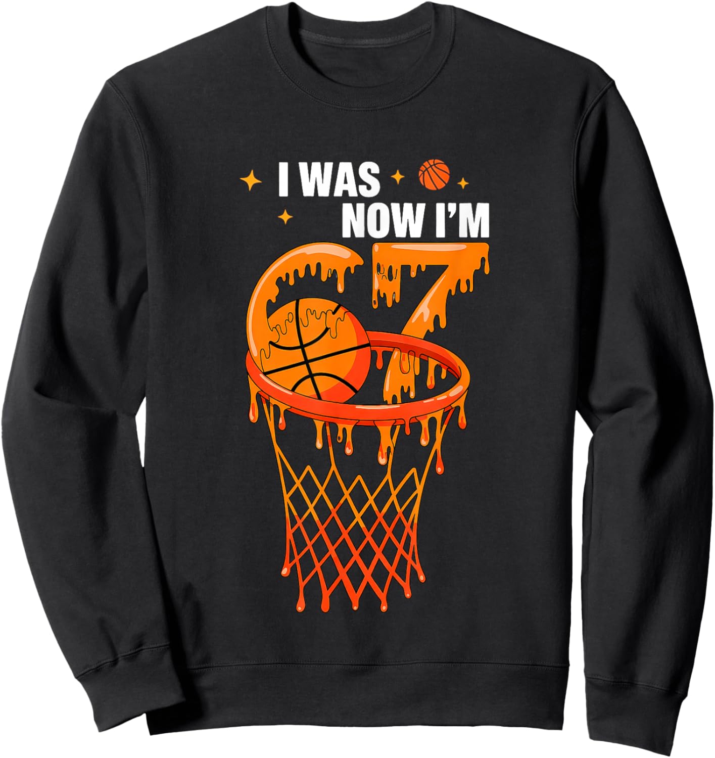 I was 6 Now I'm 7 Birthday Boy Basketball Sweatshirt - Sweatshirt | Black
