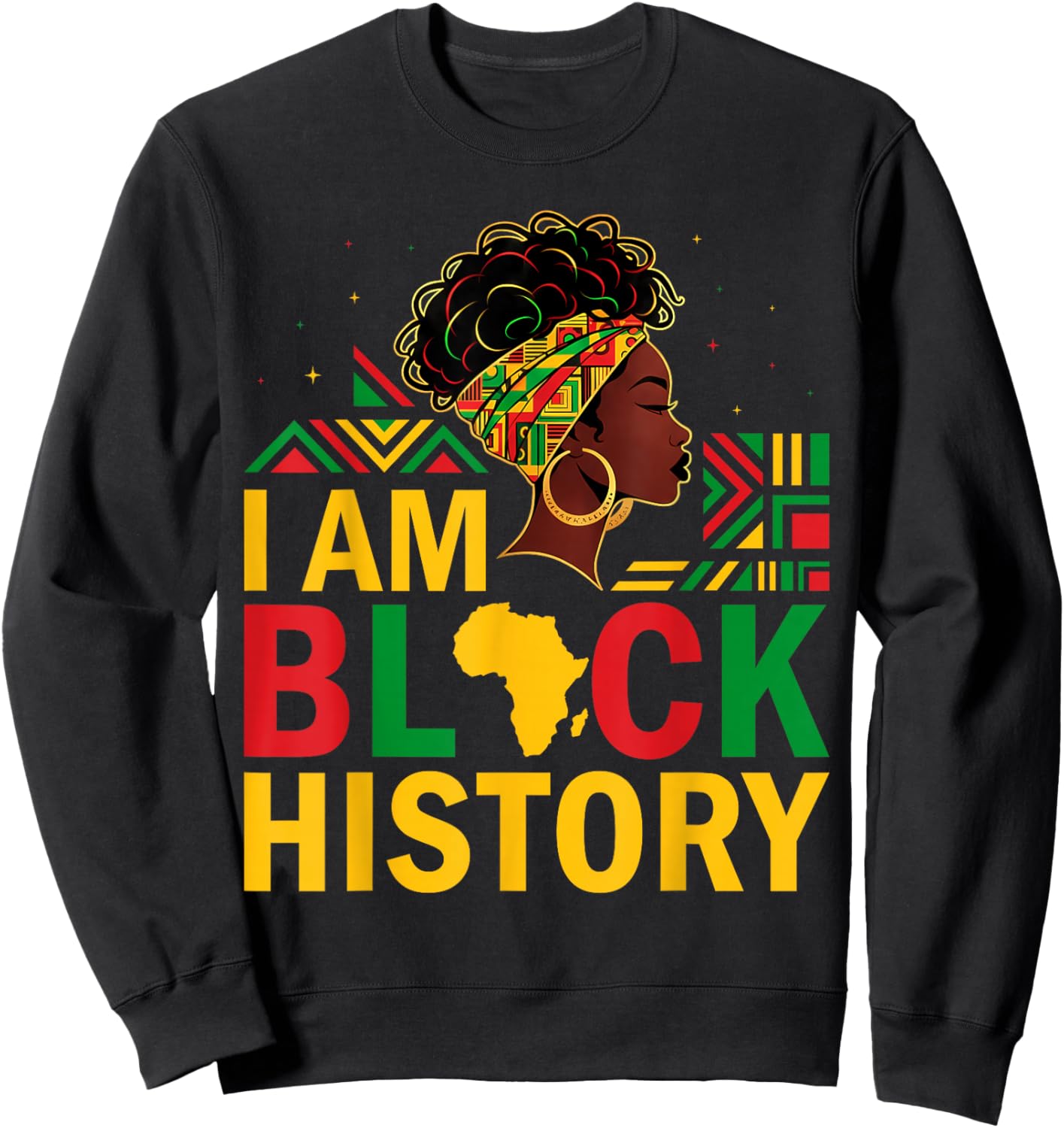 Girl Black History Month African American Afro Girls Women Sweatshirt - Sweatshirt | Black