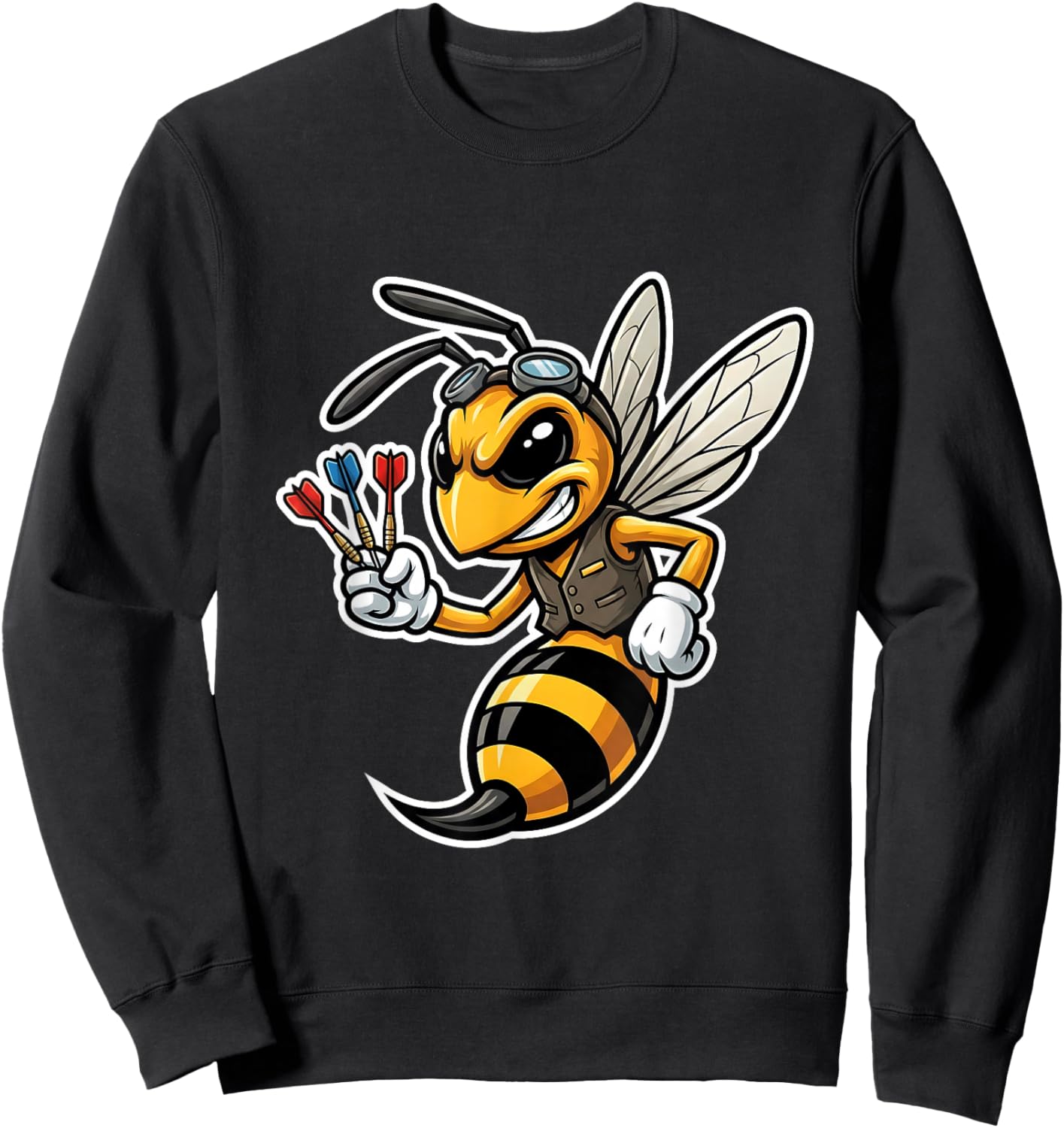 Funny Dart Wasp for Darts Player on Dartboard Men Women Sweatshirt - Sweatshirt | Black