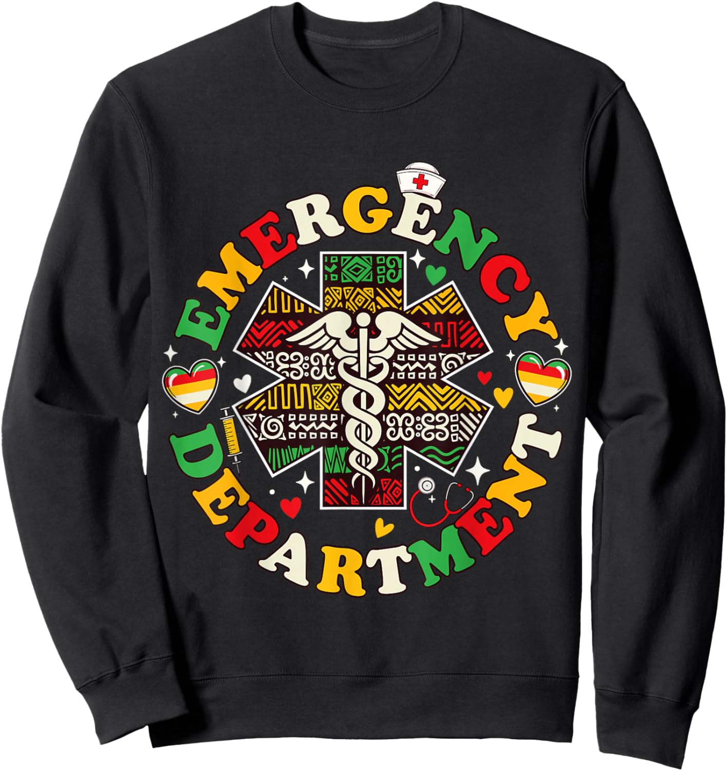 Emergency Department Black History ER Nurse Juneteenth Sweatshirt - Sweatshirt | Black