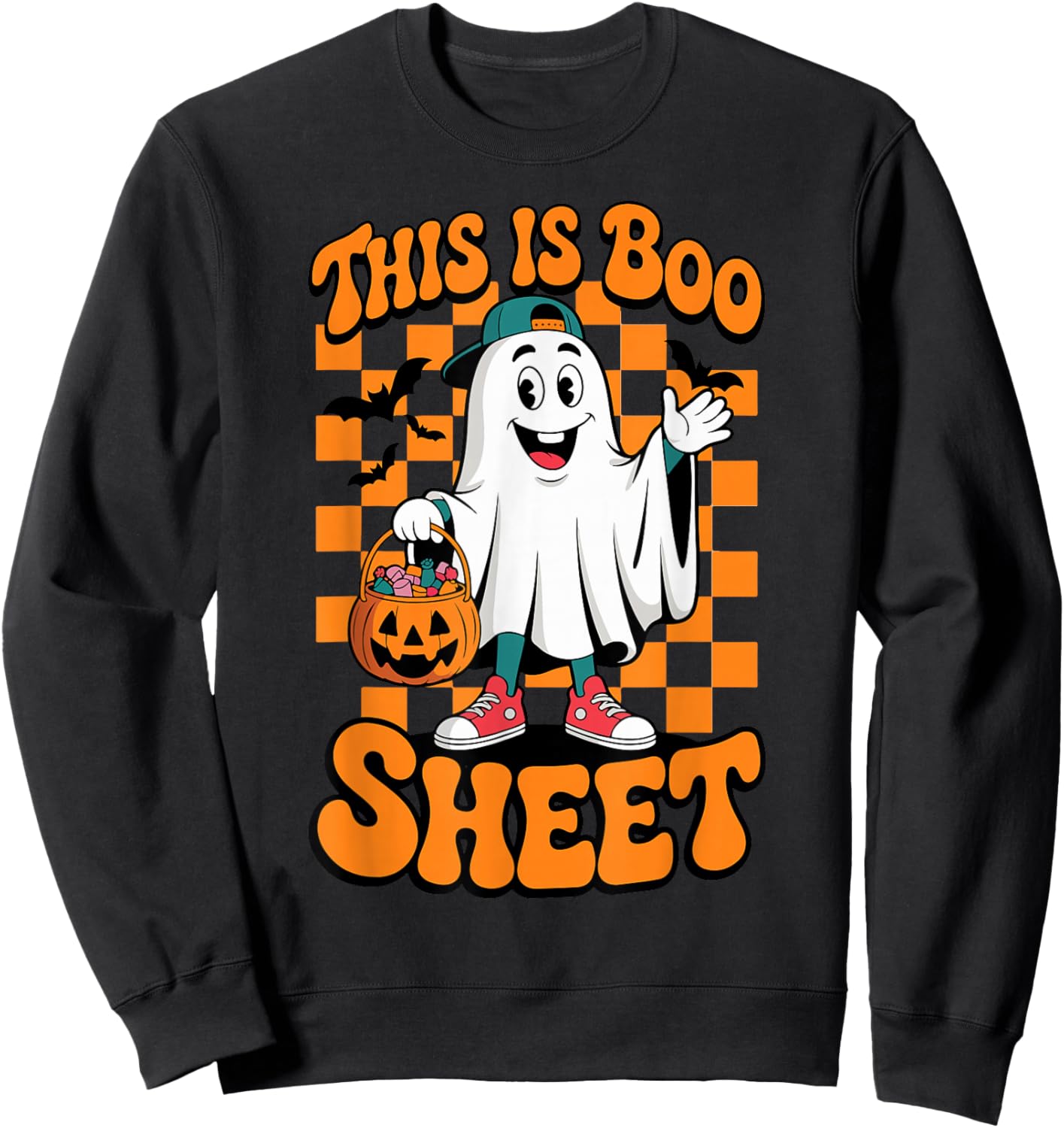This is Boo Sheet Funny Halloween Ghost Baseball Cap Toddler Sweatshirt - Sweatshirt | Black