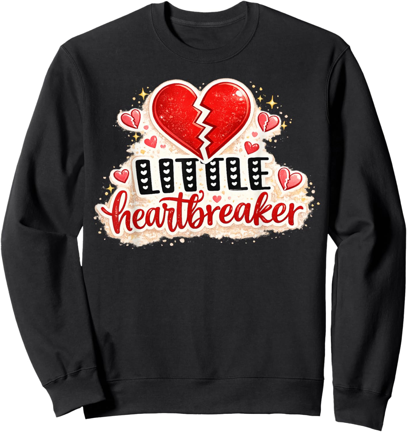 Funny Little Heartbreaker Valentines Day Boys Girls Kids Sweatshirt - Sweatshirt | Black