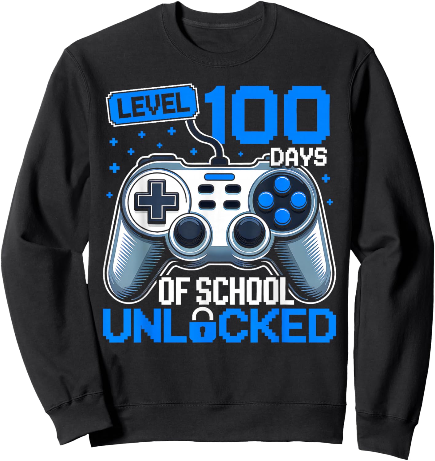 100 Days of School Video Game Gamer Boys 100th Day of School Sweatshirt - Sweatshirt | Black
