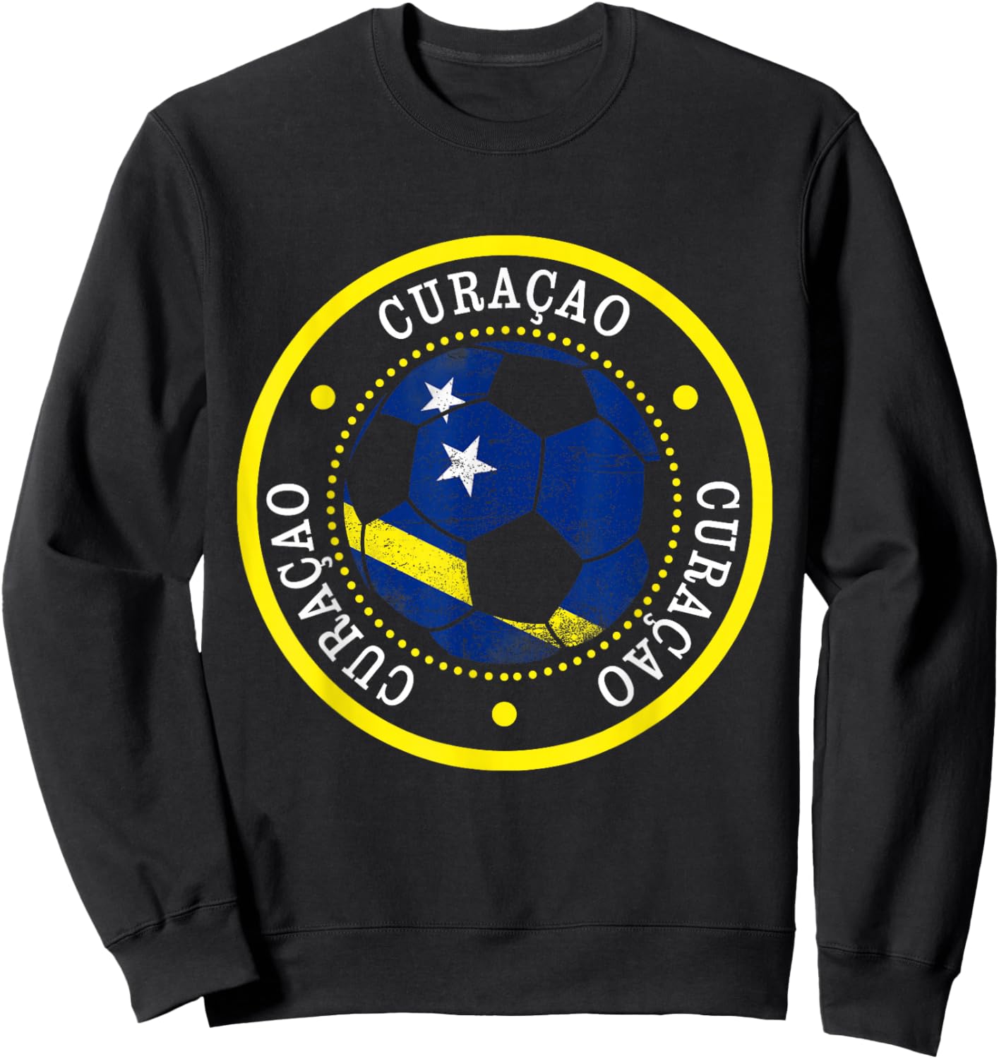 Curacao Soccer Ball,Curacao,Flag of Curacao,Curacao Flag. Sweatshirt - Sweatshirt | Black