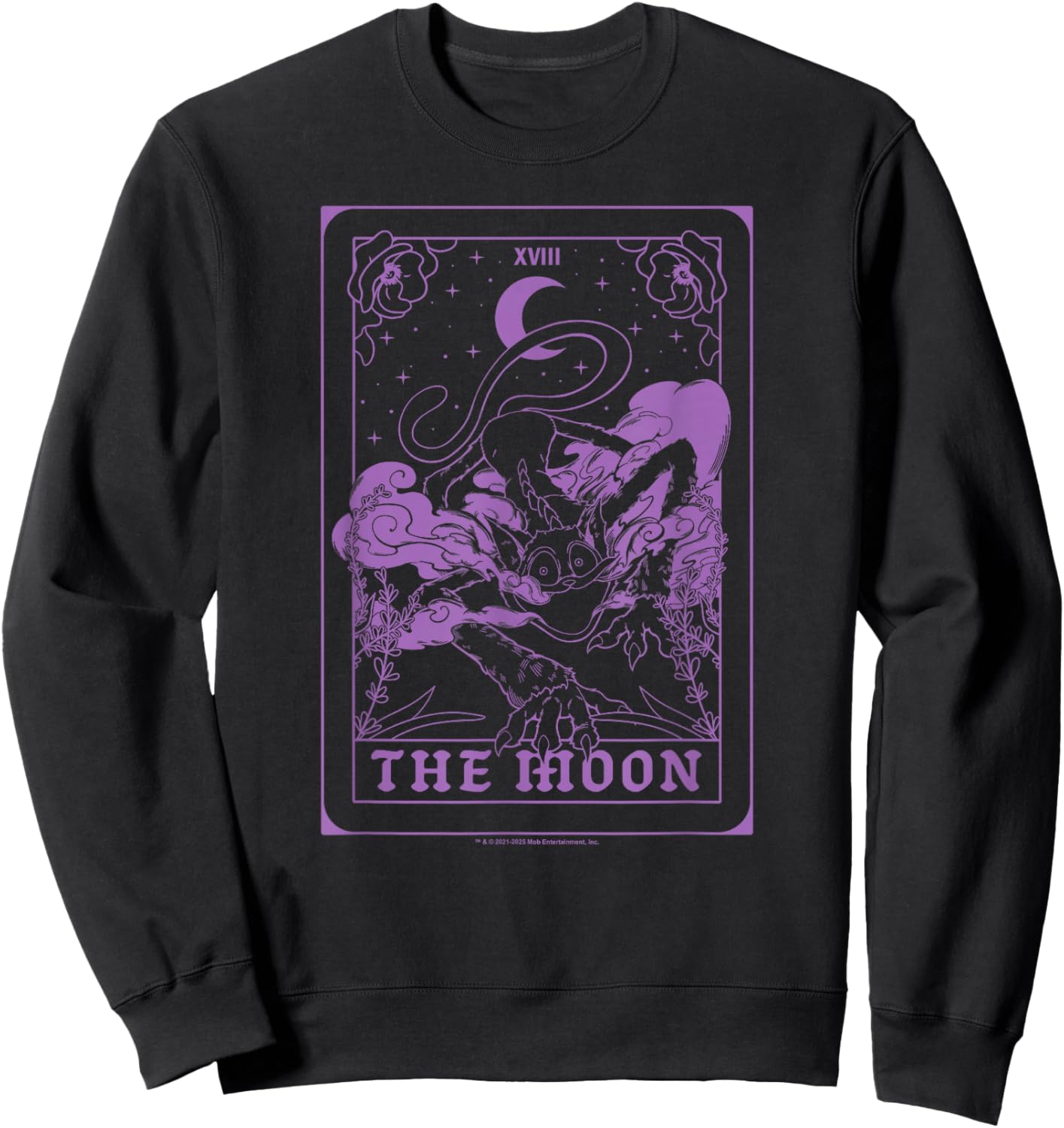 Poppy Playtime Experiment 1188 CatNap The Moon Tarot Card Sweatshirt - Sweatshirt | Black