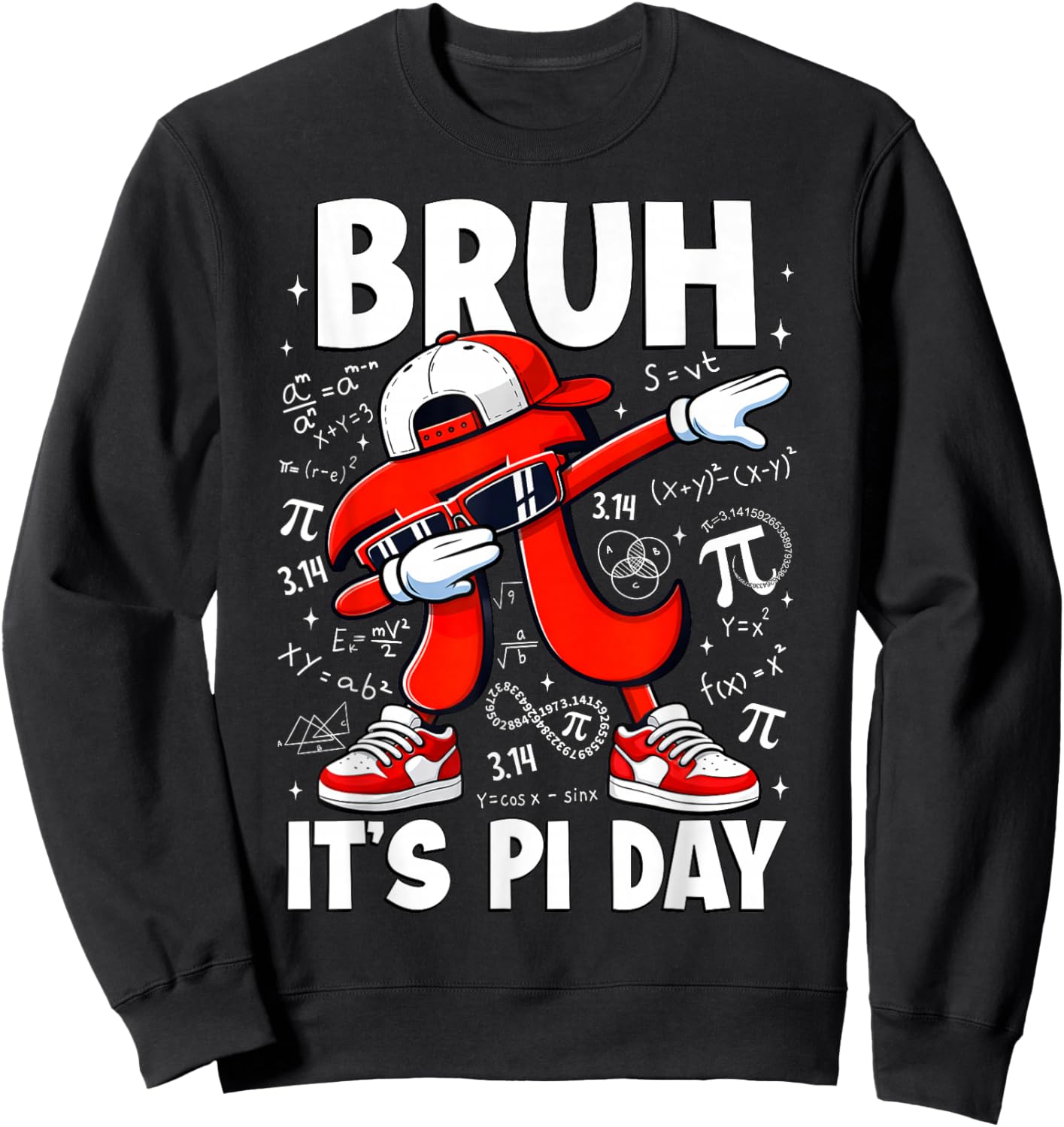 Bruh It's Pi Day Pi Symbol Dabbing Pi Math Teacher Boys Kids Sweatshirt - Sweatshirt | Black