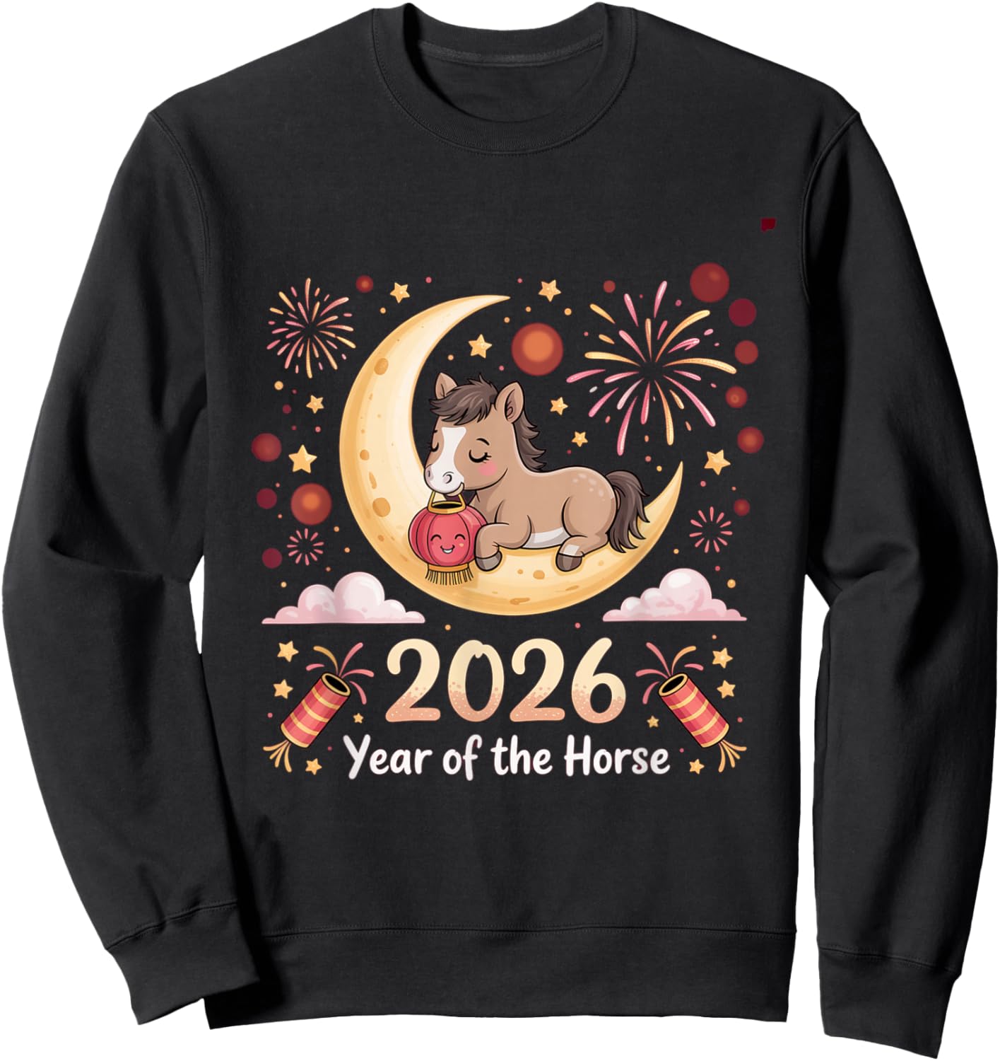Year of The Fire Horse 2026 Festive Chinese New Year Sweatshirt - Sweatshirt | Black