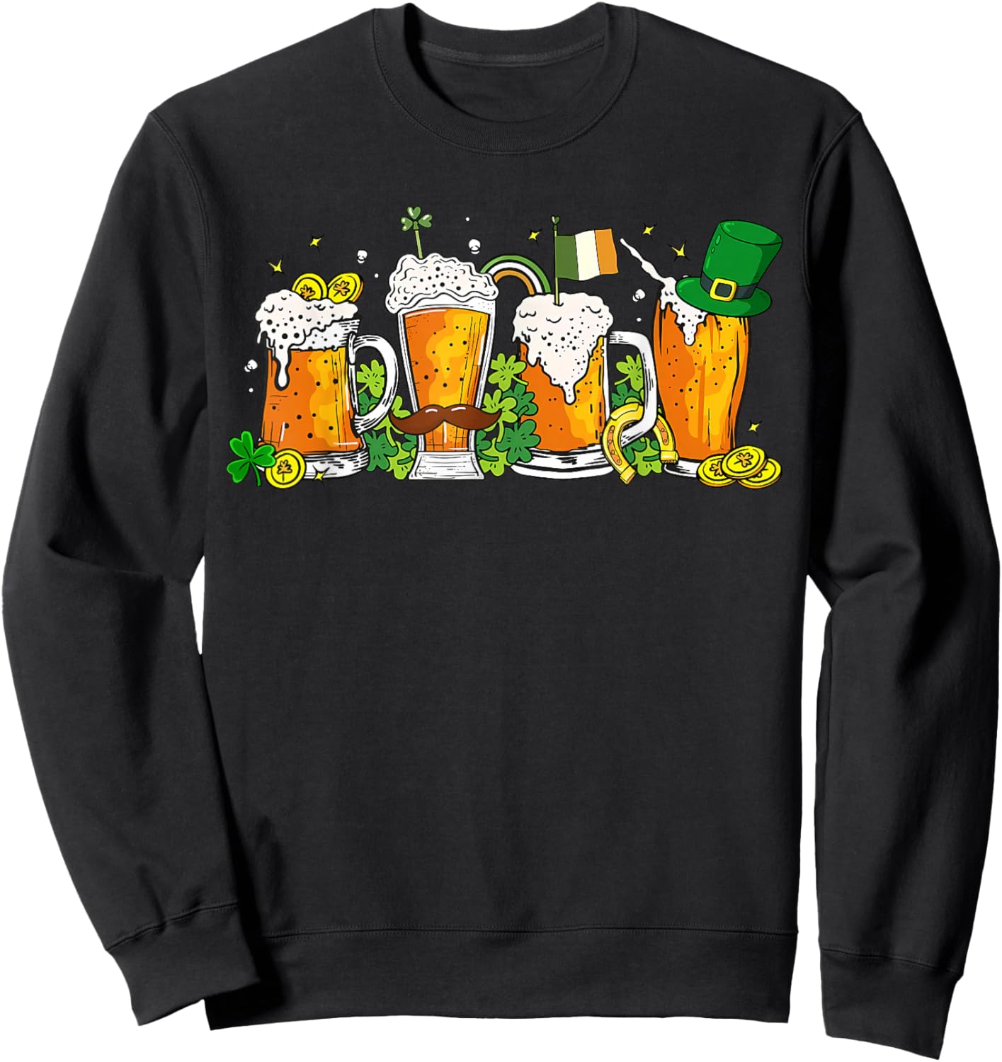 St Patricks Day Beer Drinking Women Saint Pattys Sweatshirt - Sweatshirt | Black