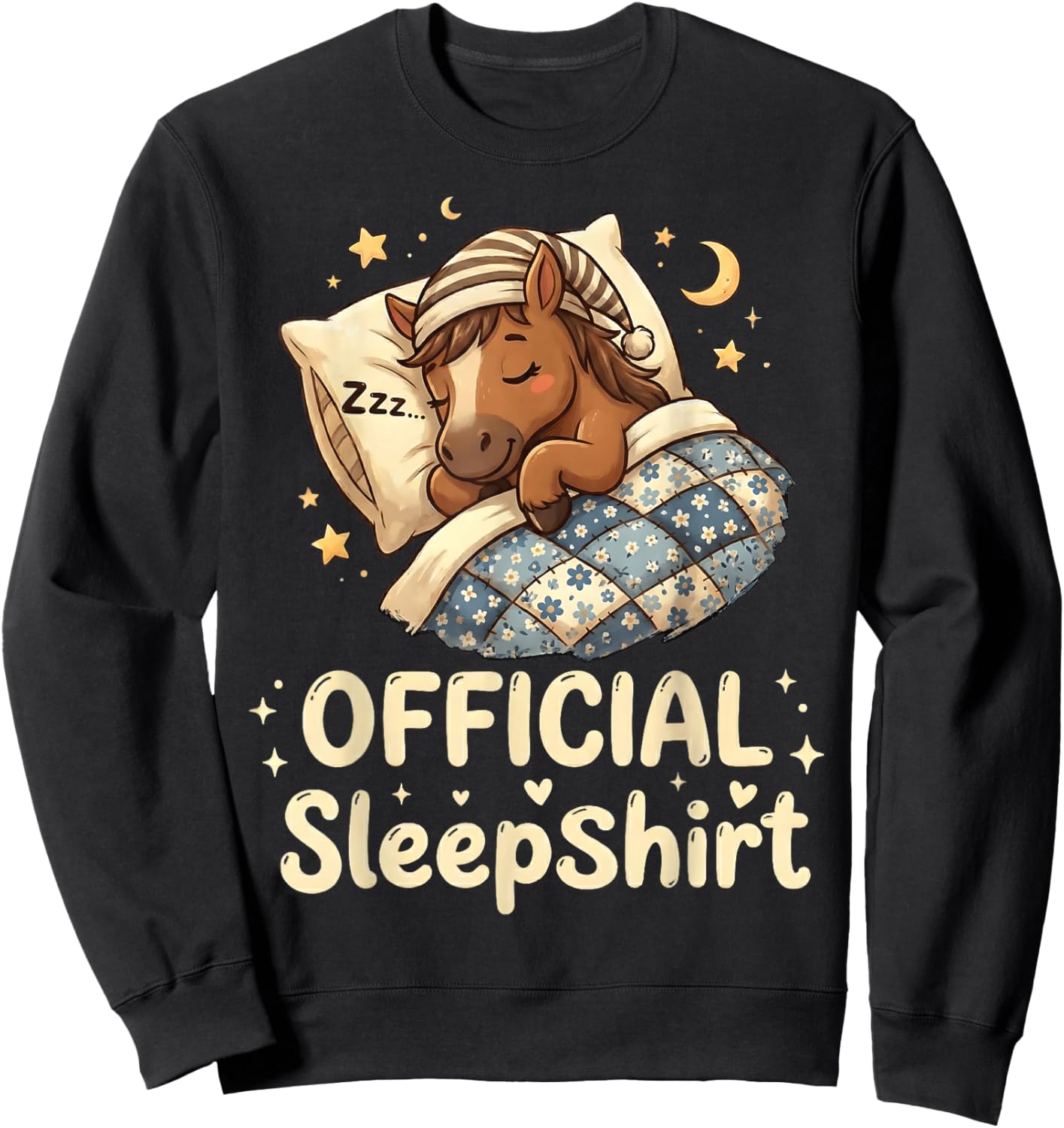 Sleeping Horse Official Sleepshirt Sleepwear Pajama Bedtime Sweatshirt - Sweatshirt | Black