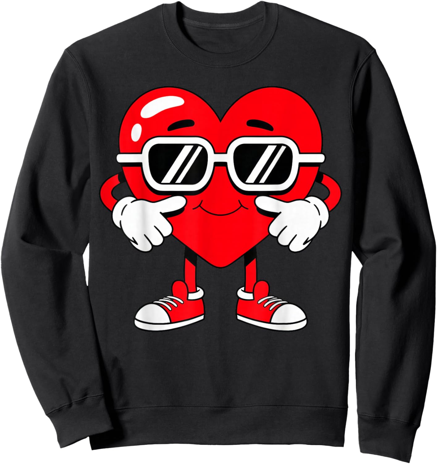 Valentines Love Heart Peace Sweatshirt - Sweatshirt | Black