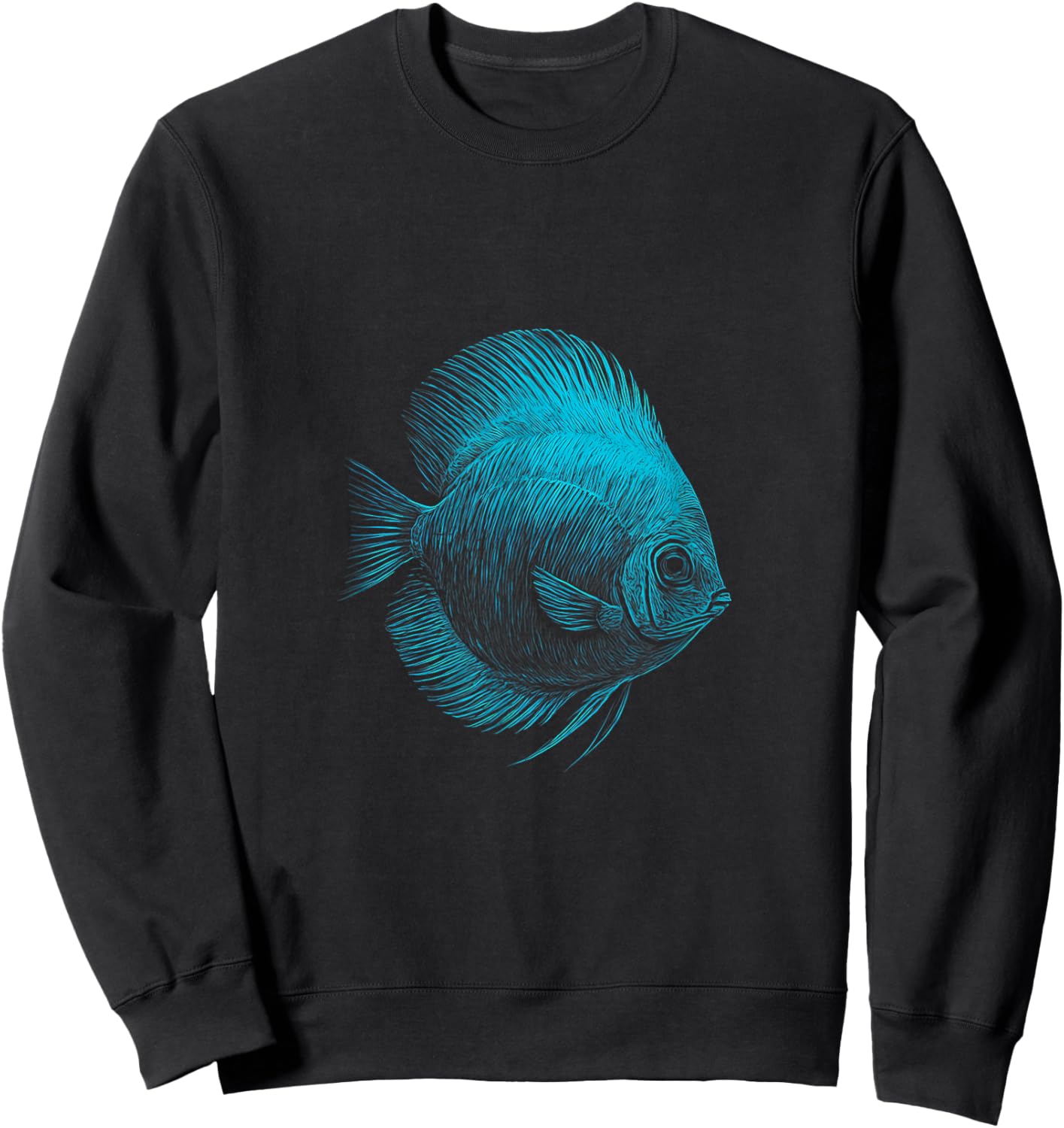 Blue Discus Fish Aquarium Fishkeeper Sweatshirt - Sweatshirt | Black