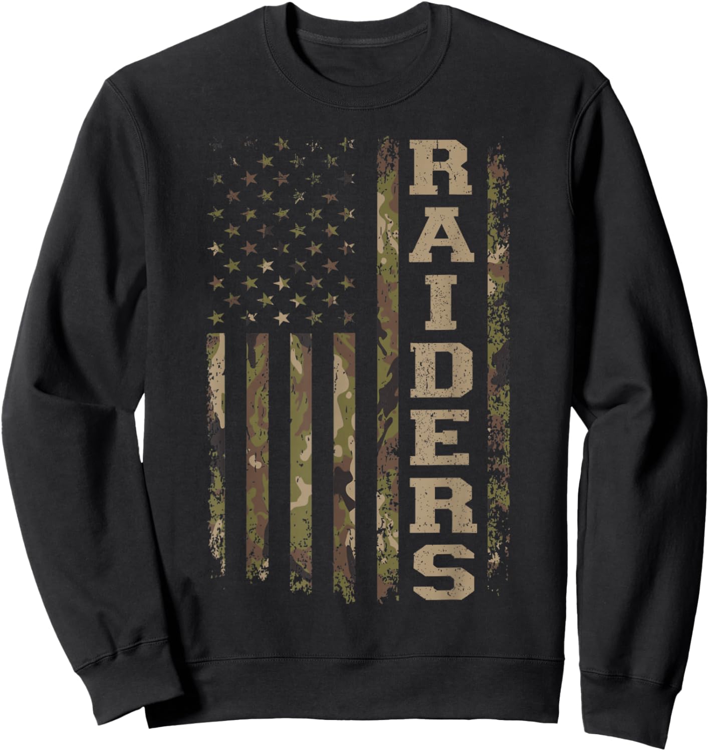 Raiders USA Flag Camo Women Girl Boy Sweatshirt - Sweatshirt | Black