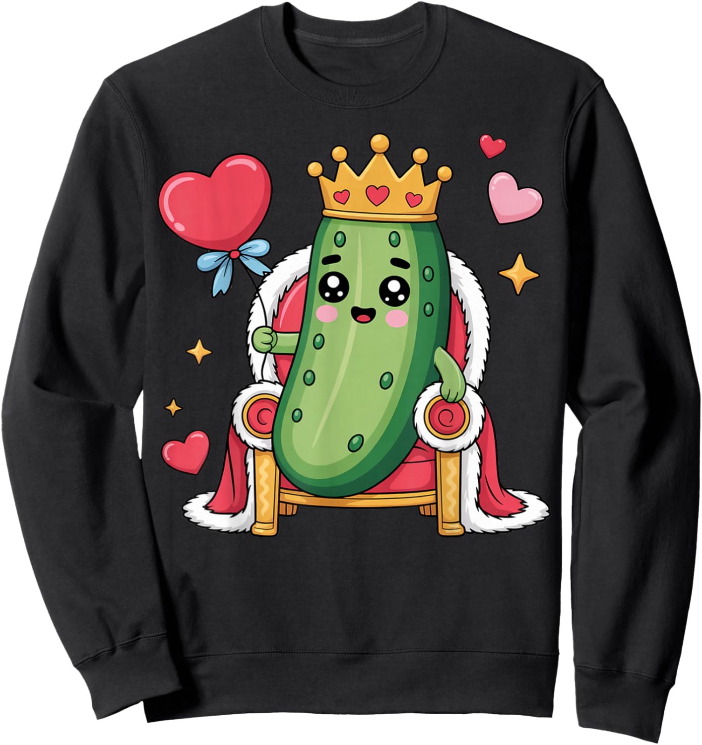 Pickle King or Queen Birthday Party Retirement Pickles Sweatshirt - Sweatshirt | Black