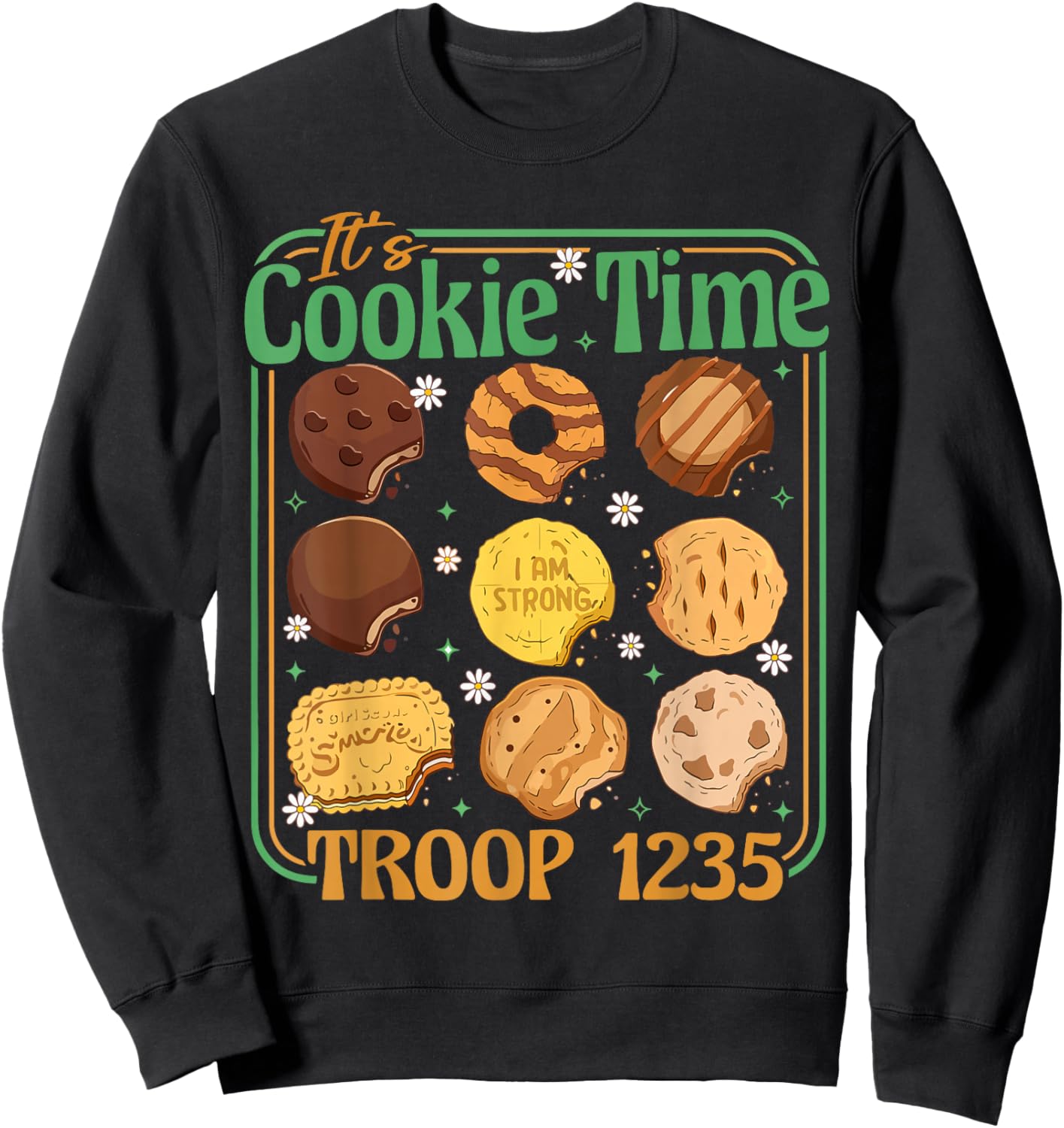 It's Cookie Time Funny Cookie Girls Camping Family Sweatshirt - Sweatshirt | Black