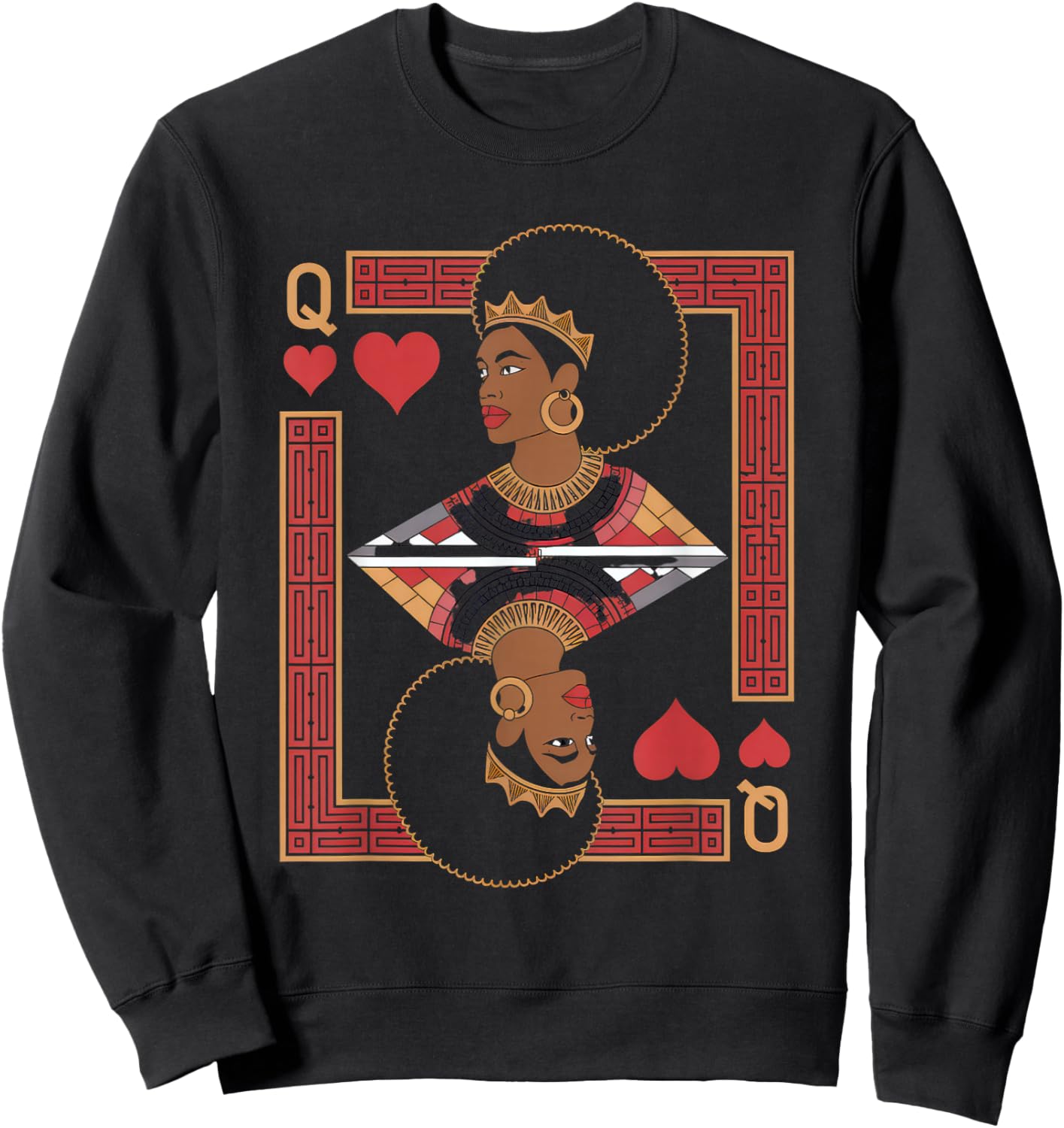 African Queen Card Melanin Black Pride BLM Juneteenth Sweatshirt - Sweatshirt | Black