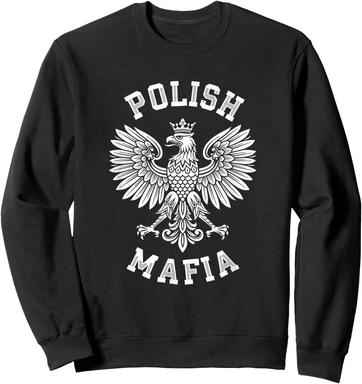 Polish Eagle Pride Polish Mafia Crest Sweatshirt - Sweatshirt | Black