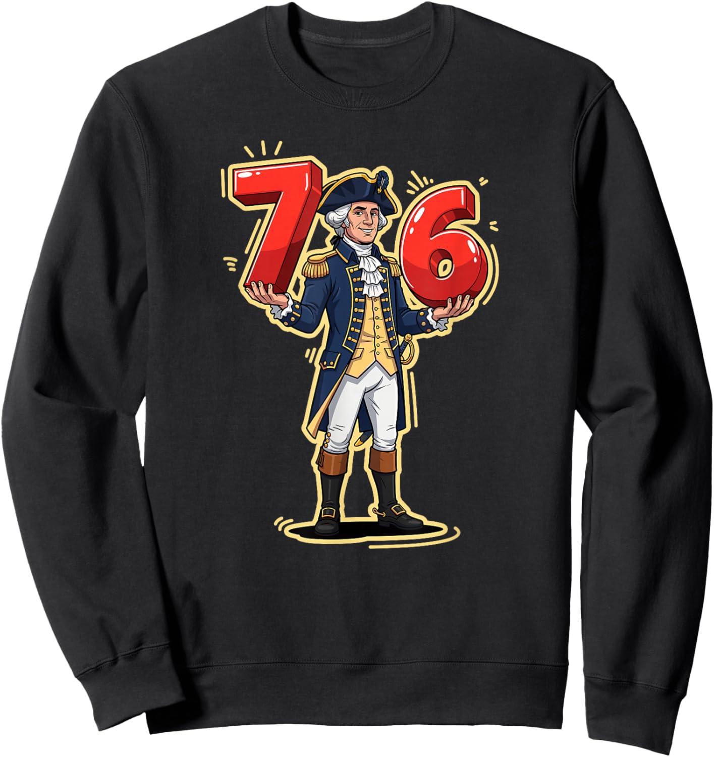 Funny George Washington Six Seven 6 7 Meme Sweatshirt - Sweatshirt | Black