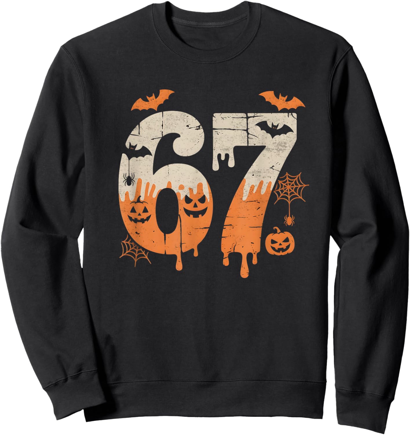 67 Six Seven Meme Halloween Sweatshirt - Sweatshirt | Black