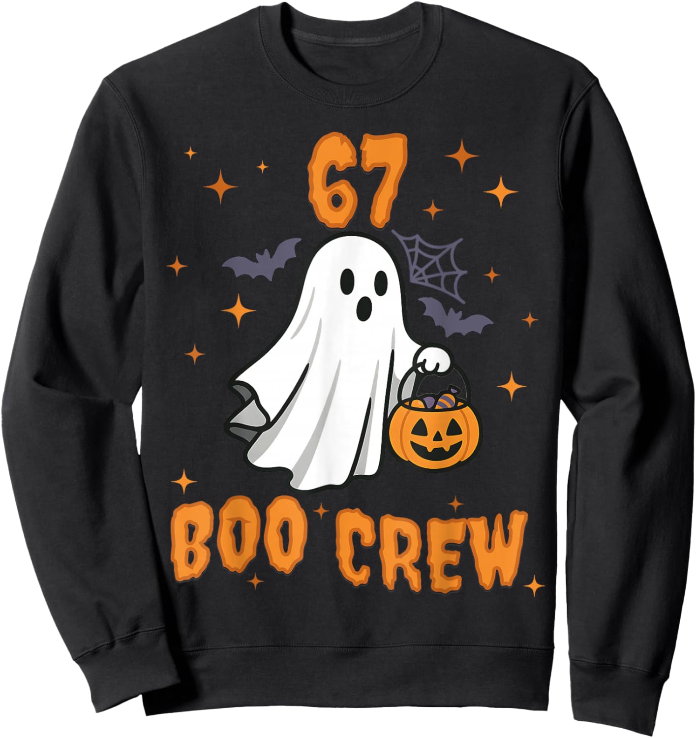 67 Halloween Ghost Boo Crew Matching Funny Brainrot Kids Sweatshirt - Sweatshirt | Black
