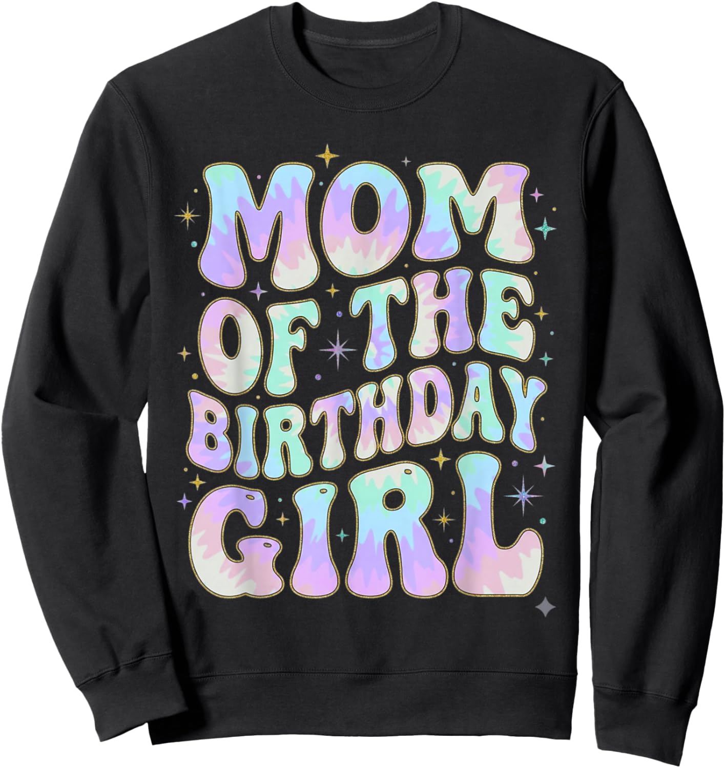 Mom of The Birthday Girl Groovy Retro Party Matching Theme Sweatshirt - Sweatshirt | Black