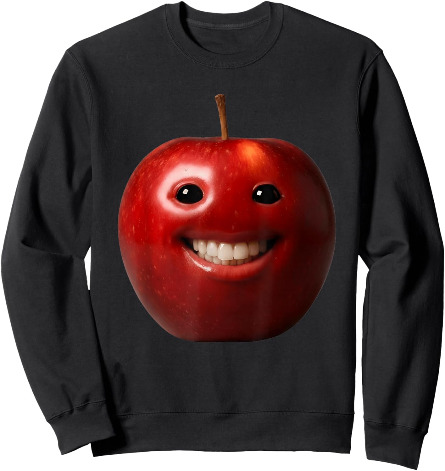 Ai Apple Meme Fruits Eating Fruit Funny brainrot Silly Gen Z Sweatshirt - Sweatshirt | Black
