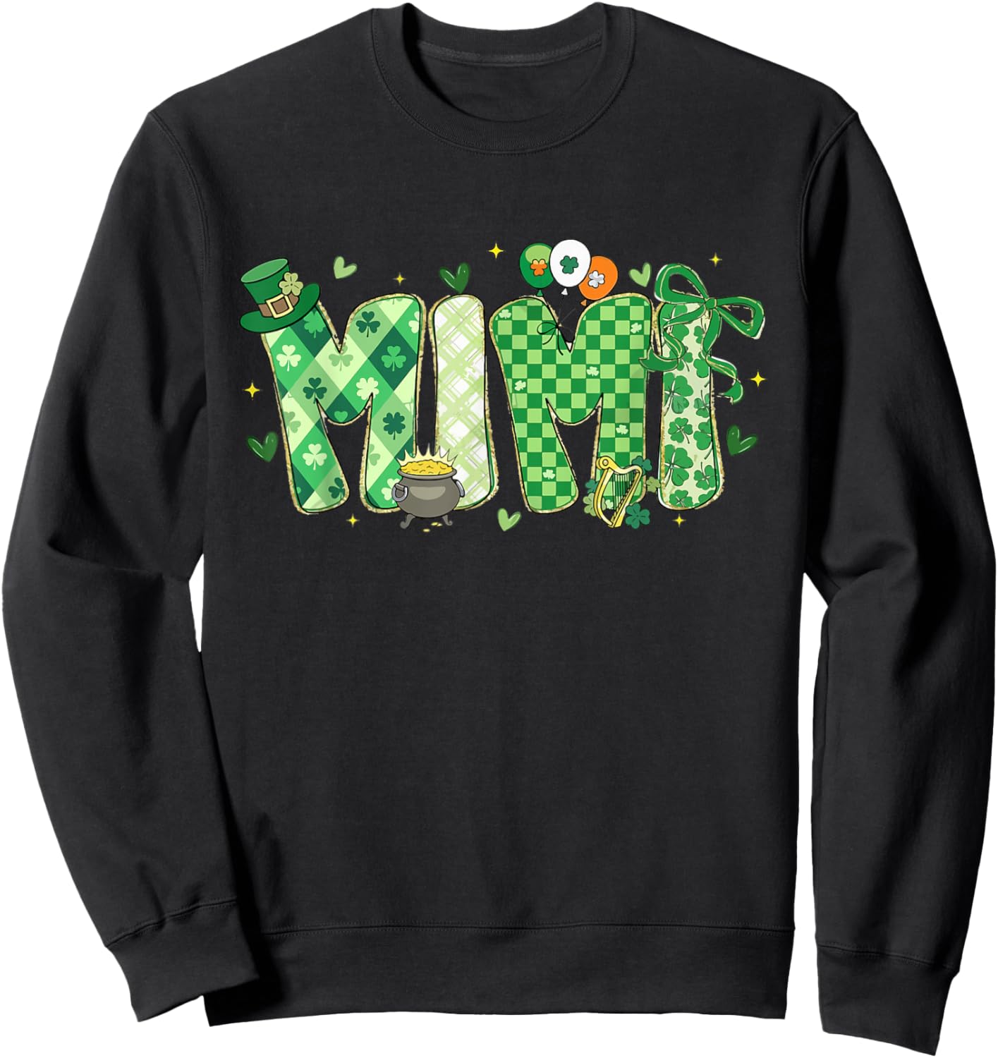 Funny Family St Patricks Day Lucky Mimi Shamrock Irish Girly Sweatshirt - Sweatshirt | Black