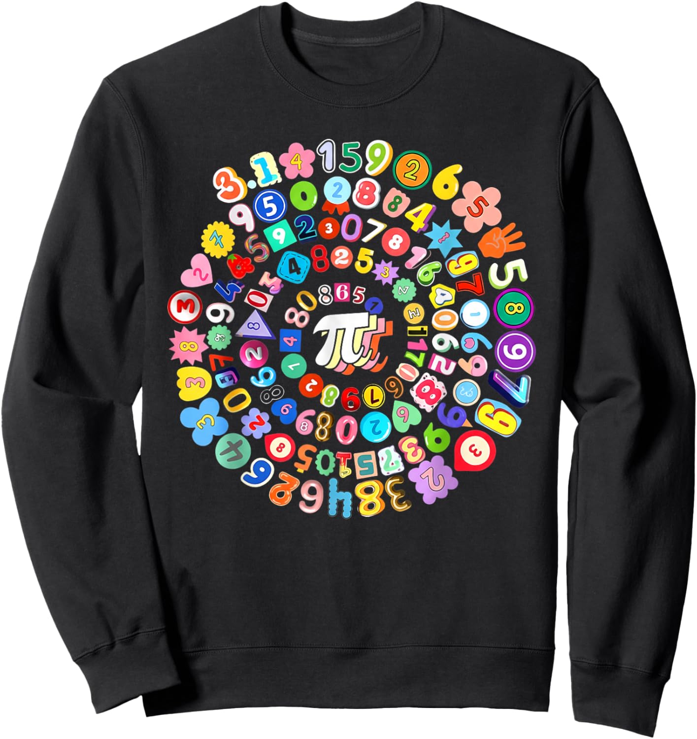 Pi Day Vintage Pi Number 3,14 Spiral Pi Math Teacher Student Sweatshirt - Sweatshirt | Black