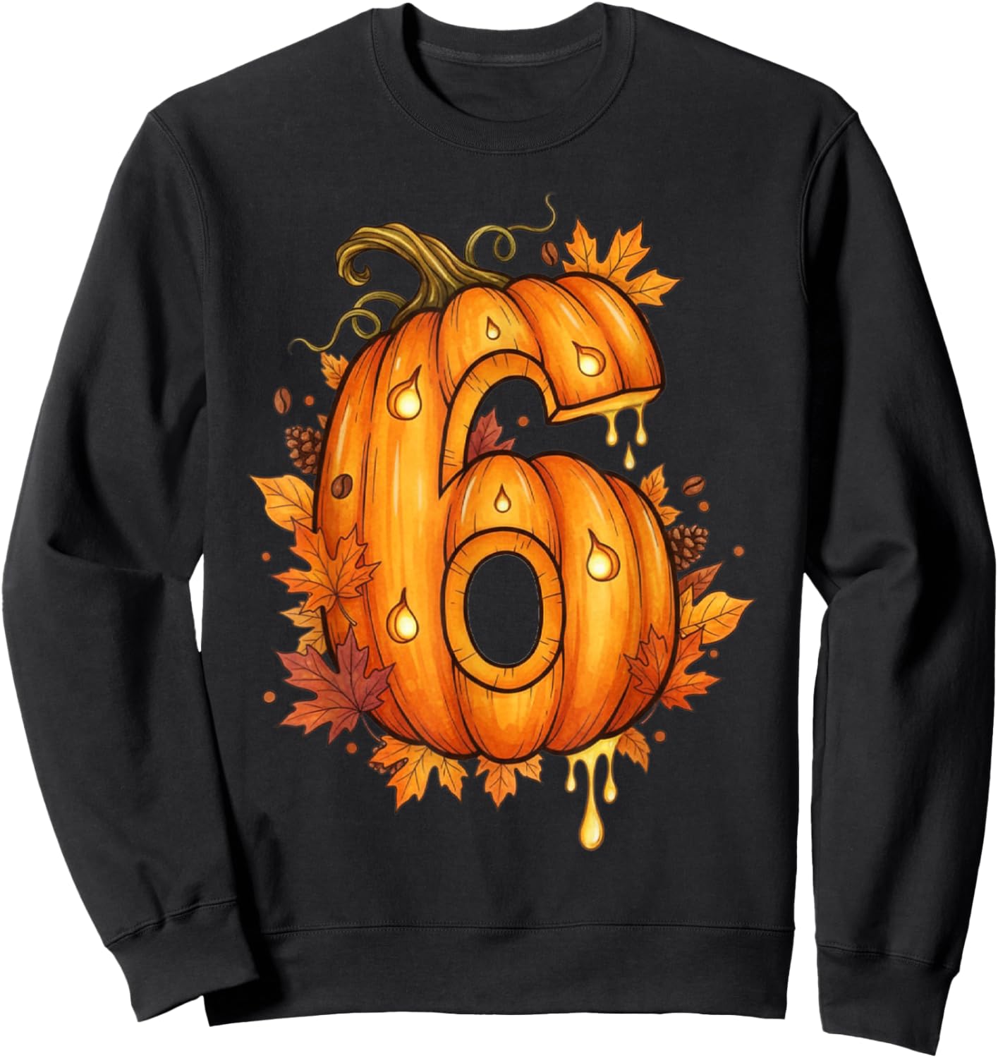 Six Seven Meme 6 7 Autumn Fall Pumpkin Spooky Costume Couple Sweatshirt - Sweatshirt | Black