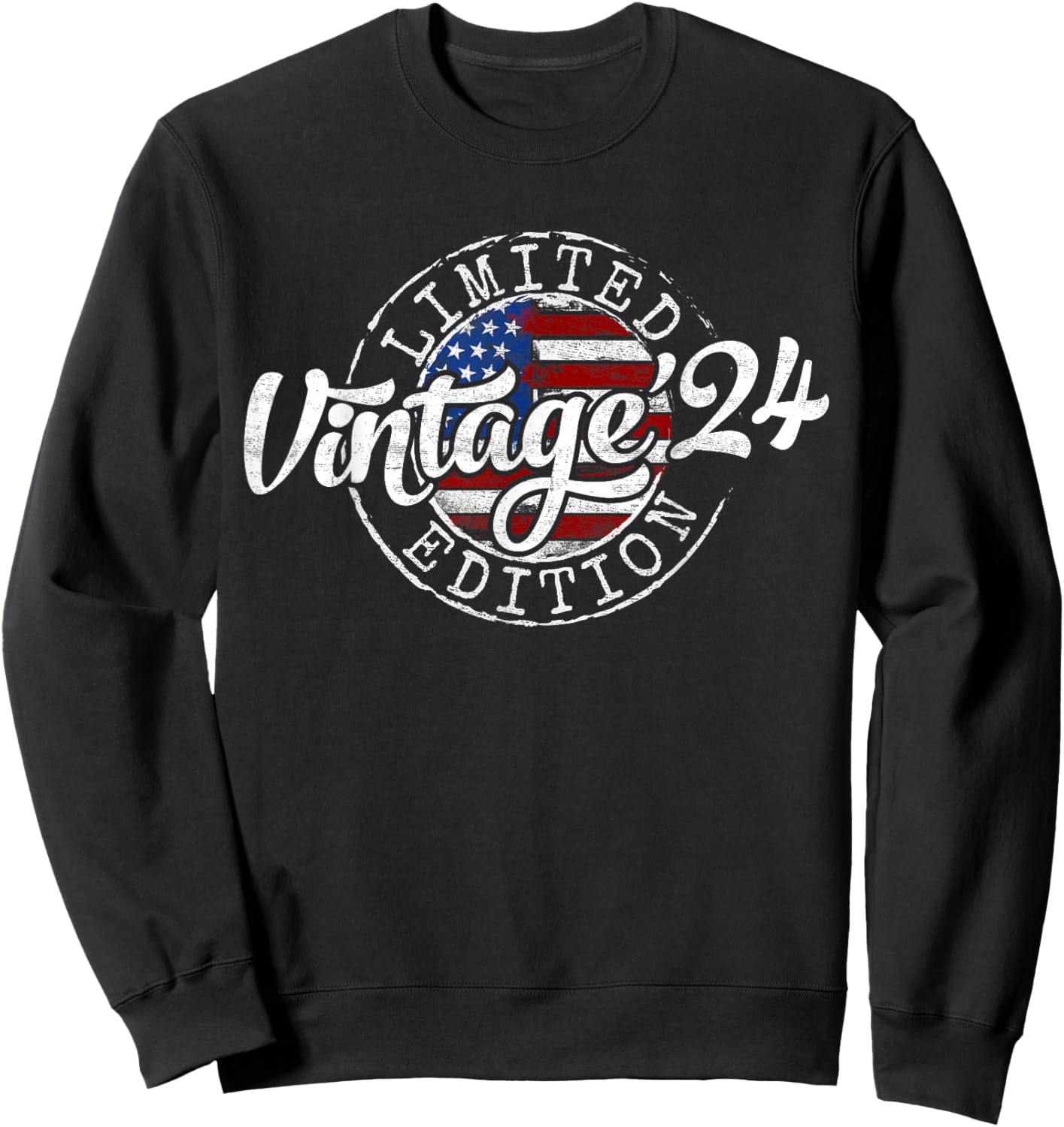 Vintage 2024 Stamp 2nd Birthday Gift Boy Girl 2 Year Old Sweatshirt - Sweatshirt | Black