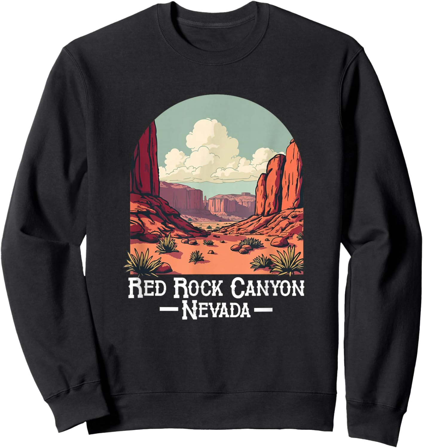 Red Rock Canyon Mountain Springs Nevada Souvenir Men Women Sweatshirt - Sweatshirt | Black