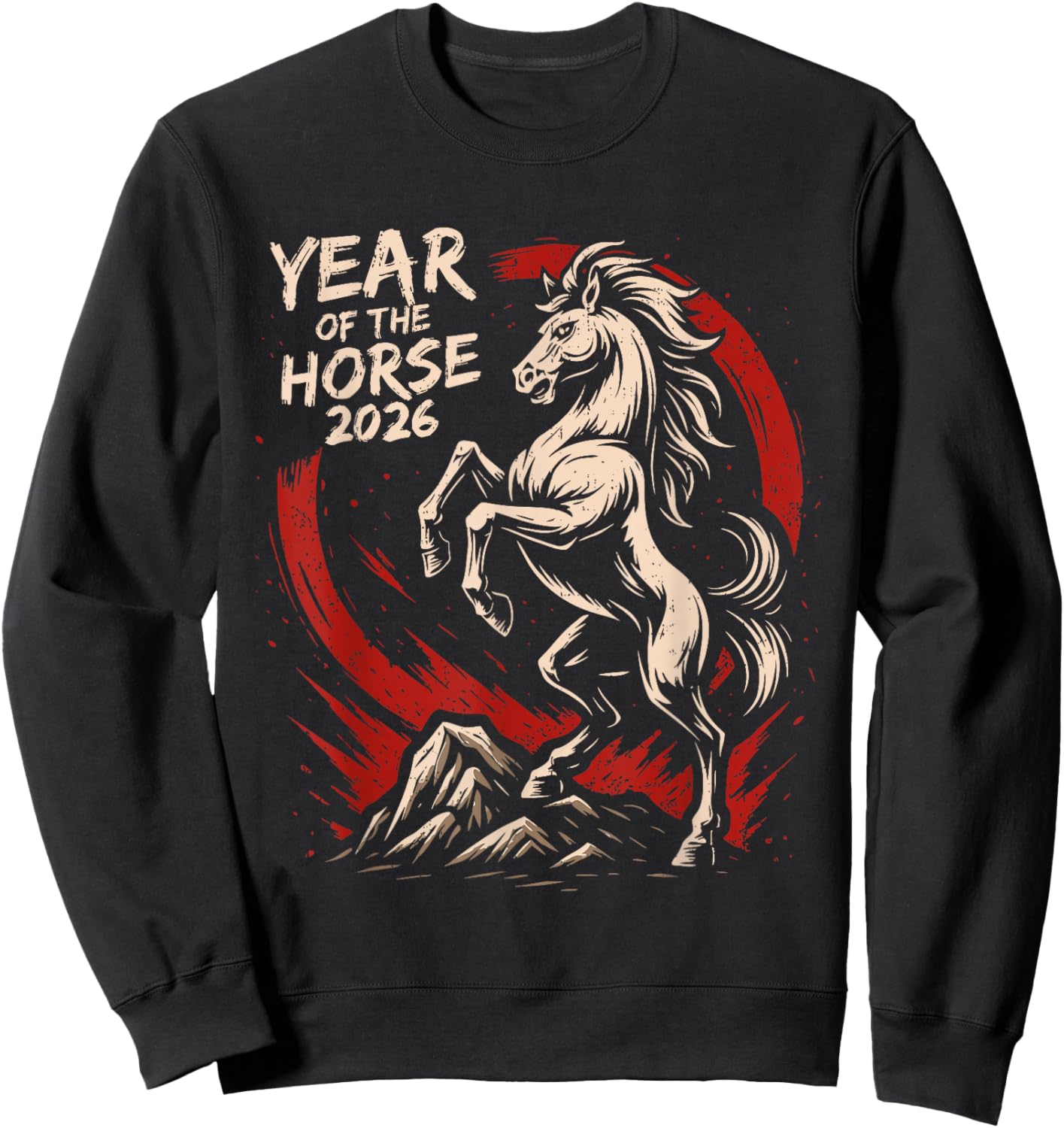 Chinese New Year 2026 Year of The Horse Lunar New Year 2026 Sweatshirt - Sweatshirt | Black