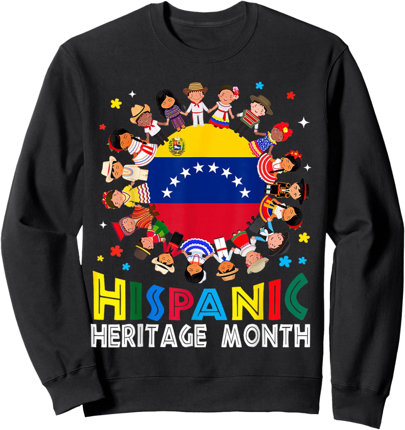Hispanic Heritage Month Venezuela Kids Boys Girls Toddler Sweatshirt - Sweatshirt | Black
