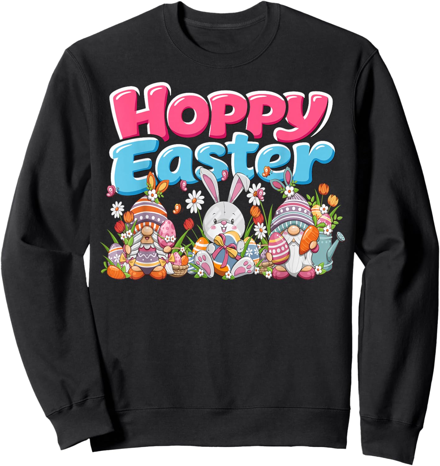 Hoppy Easter Gnomes Easter Women Easter Men The Gnome Easter Sweatshirt - Sweatshirt | Black