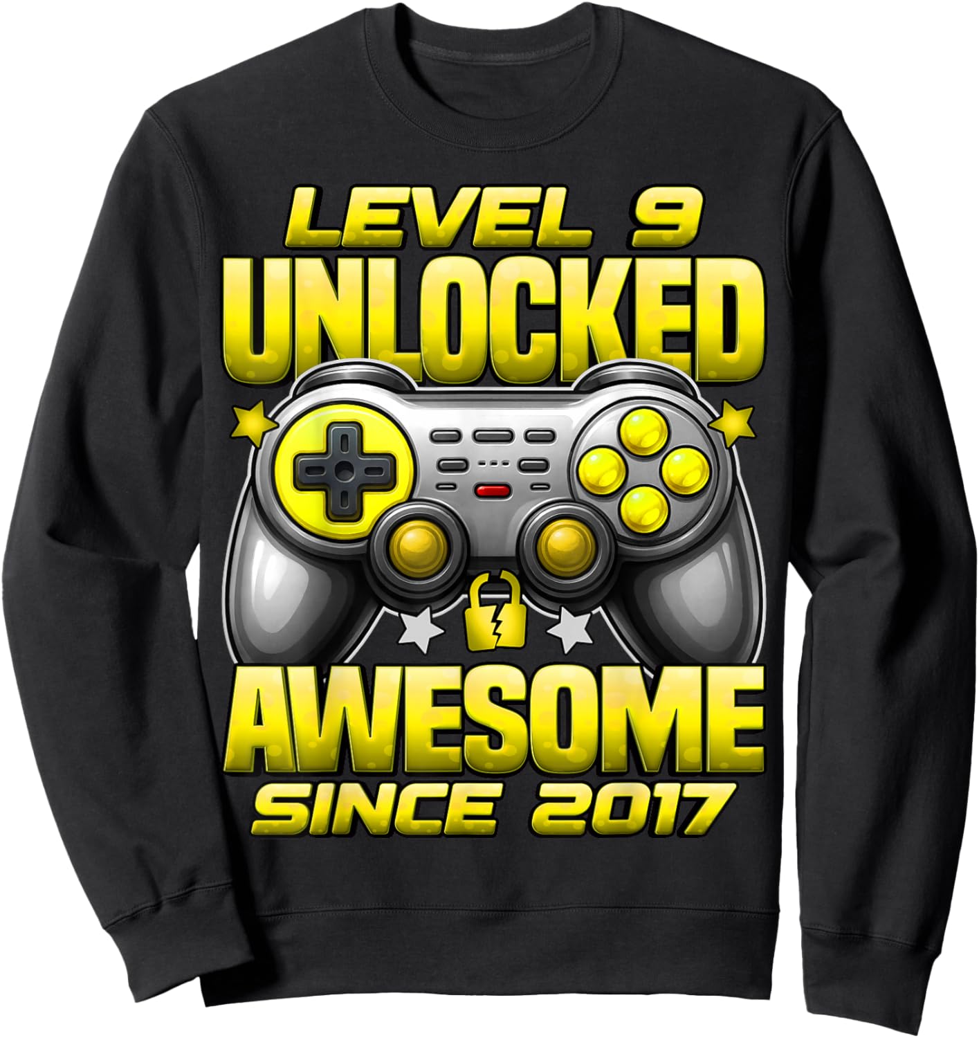 Level 9 Unlocked 9 Year Old Gifts for Boys 9th Birthday Boy Sweatshirt - Sweatshirt | Black
