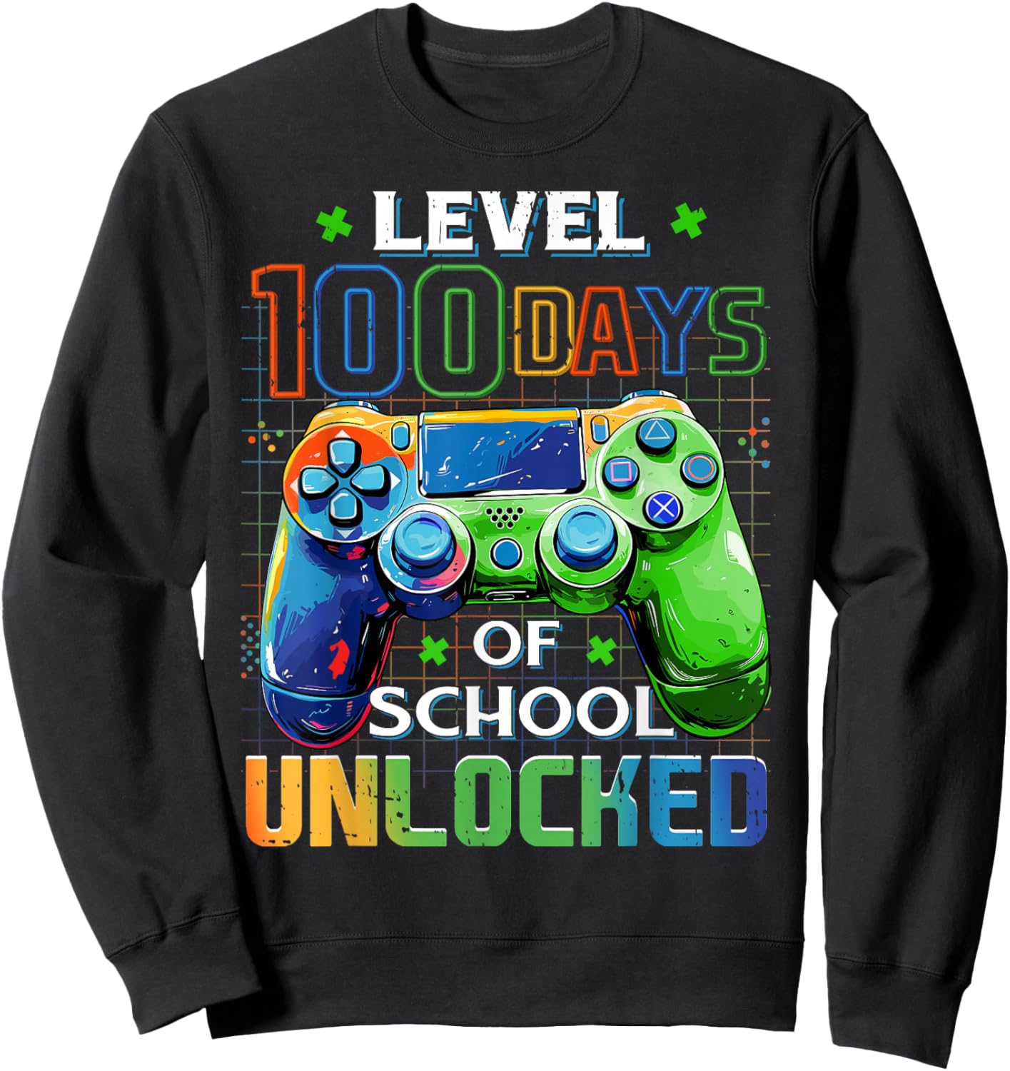 Level 100 Days of School Unlocked Boys 100th Day of School Sweatshirt - Sweatshirt | Black
