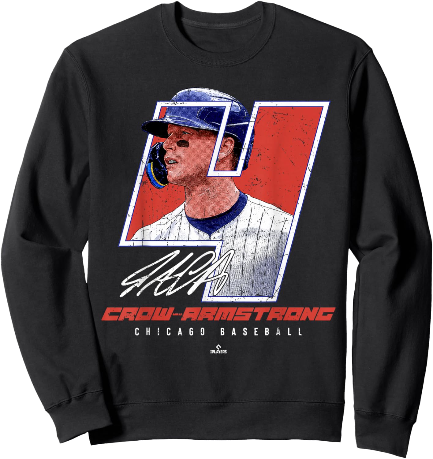 Silhouette Pete Crow Armstrong Chicago Baseball MLBPA Sweatshirt - Sweatshirt | Black